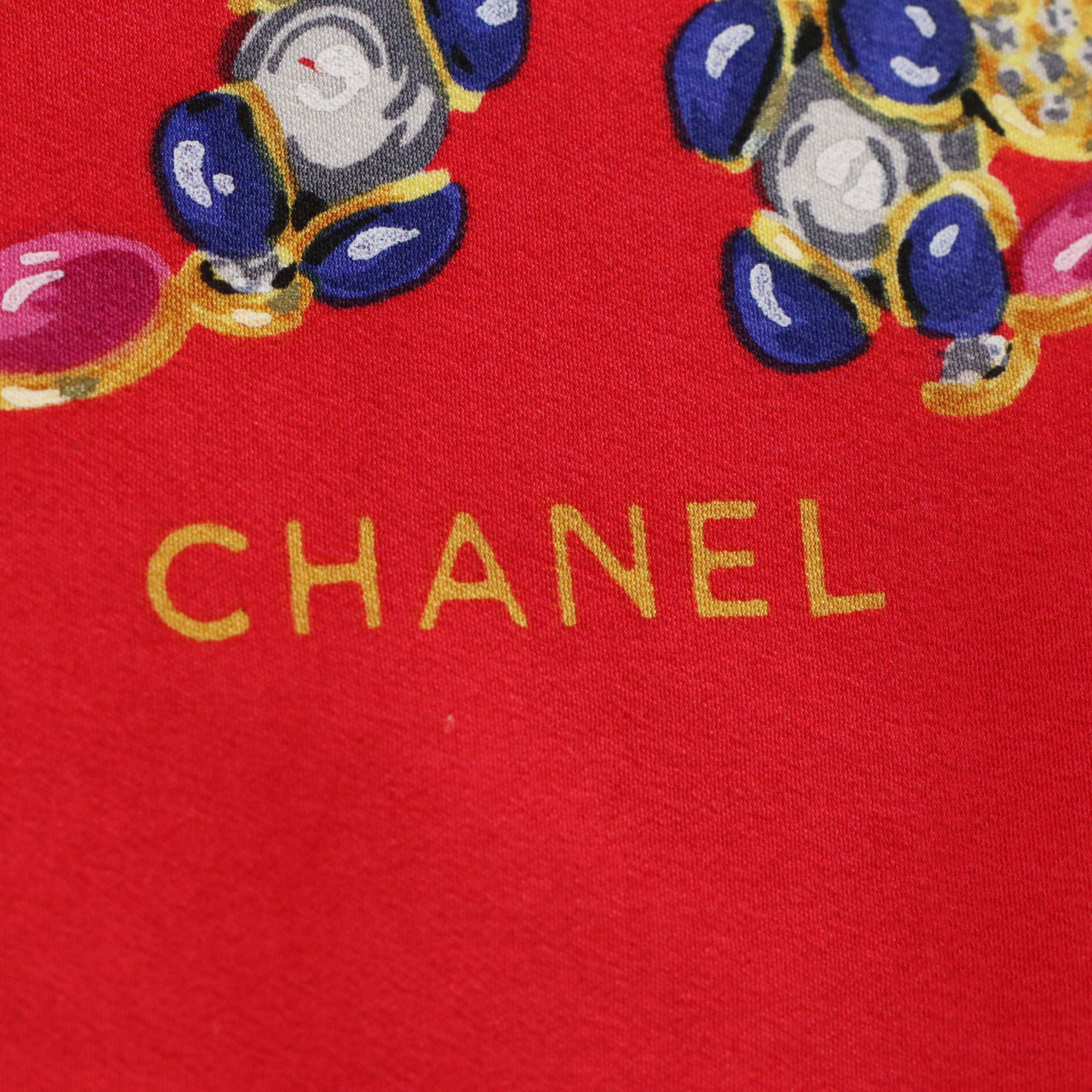 Chanel Bijouterie Pattern Scarf 90 in Silk Charmeuse