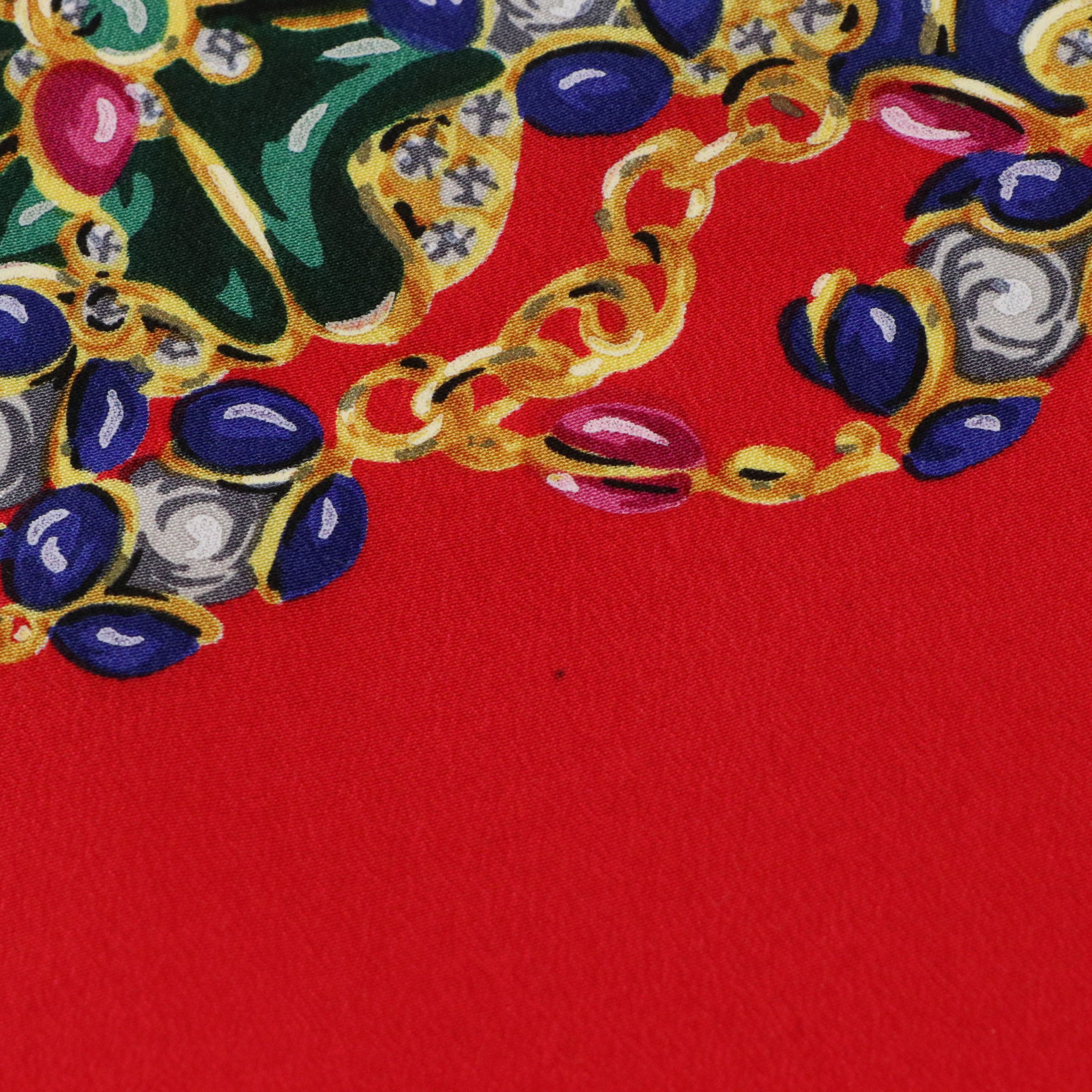 Chanel Bijouterie Pattern Scarf 90 in Silk Charmeuse