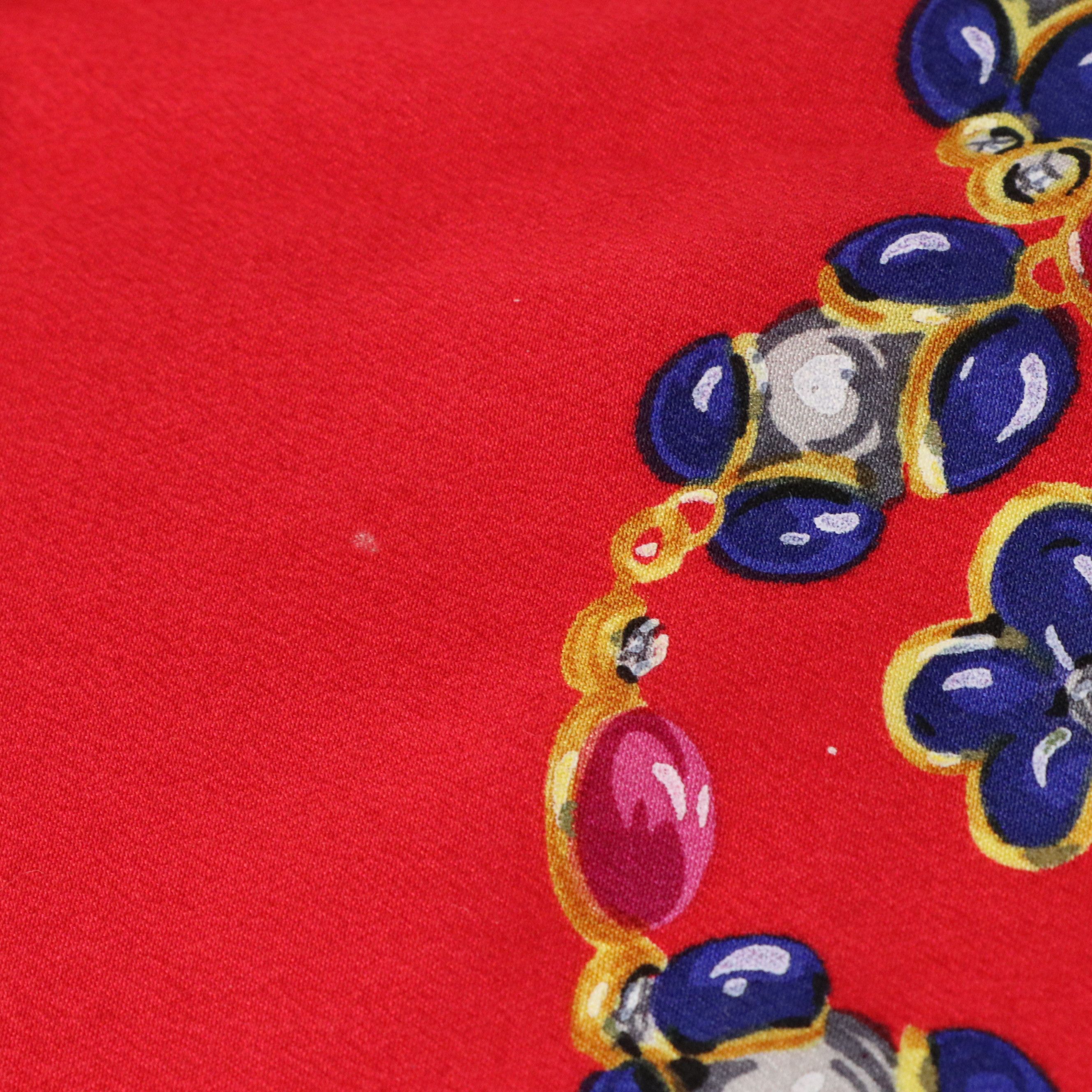 Chanel Bijouterie Pattern Scarf 90 in Silk Charmeuse