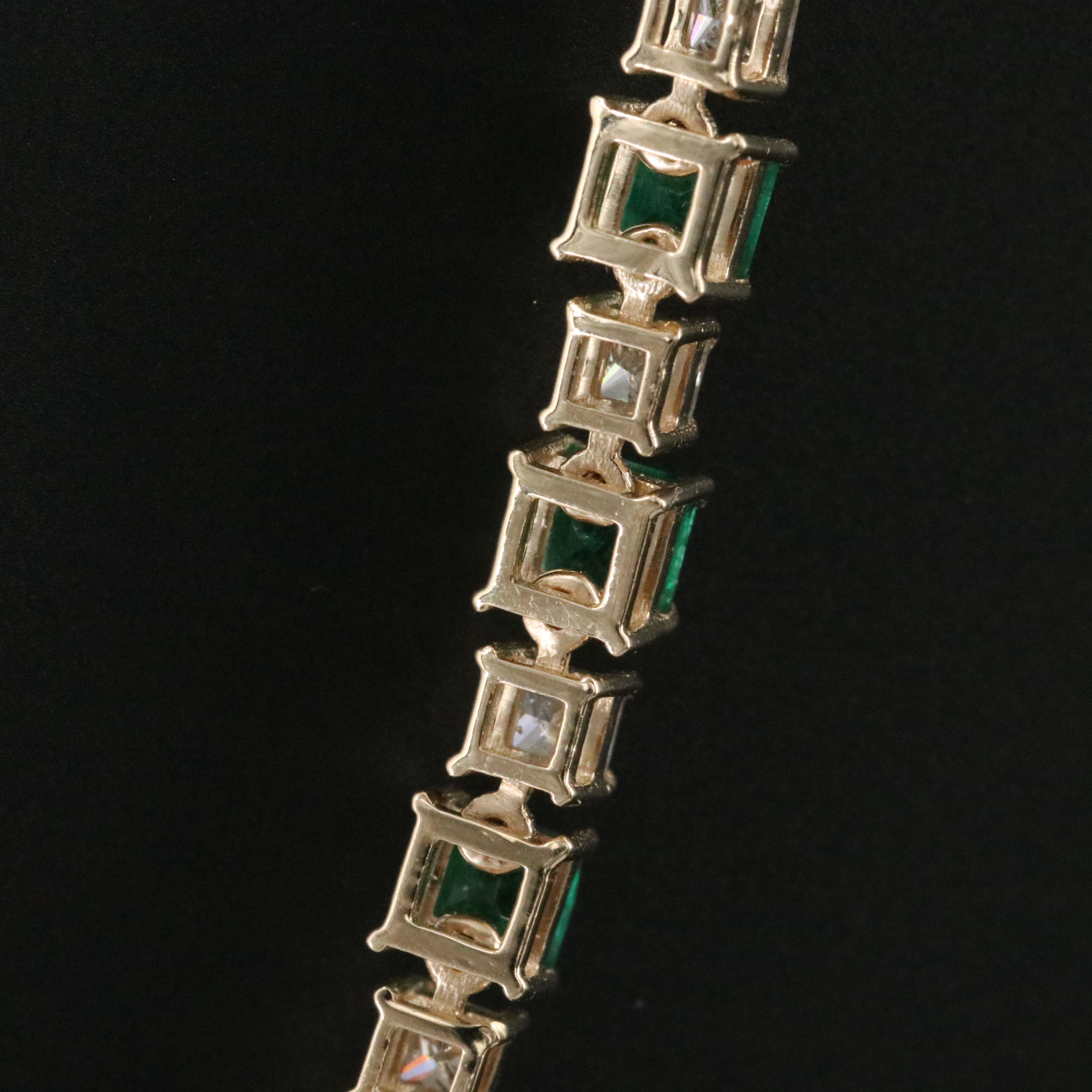 14K 9.05 CTW Emerald and 3.82 CTW Diamond Line Necklace