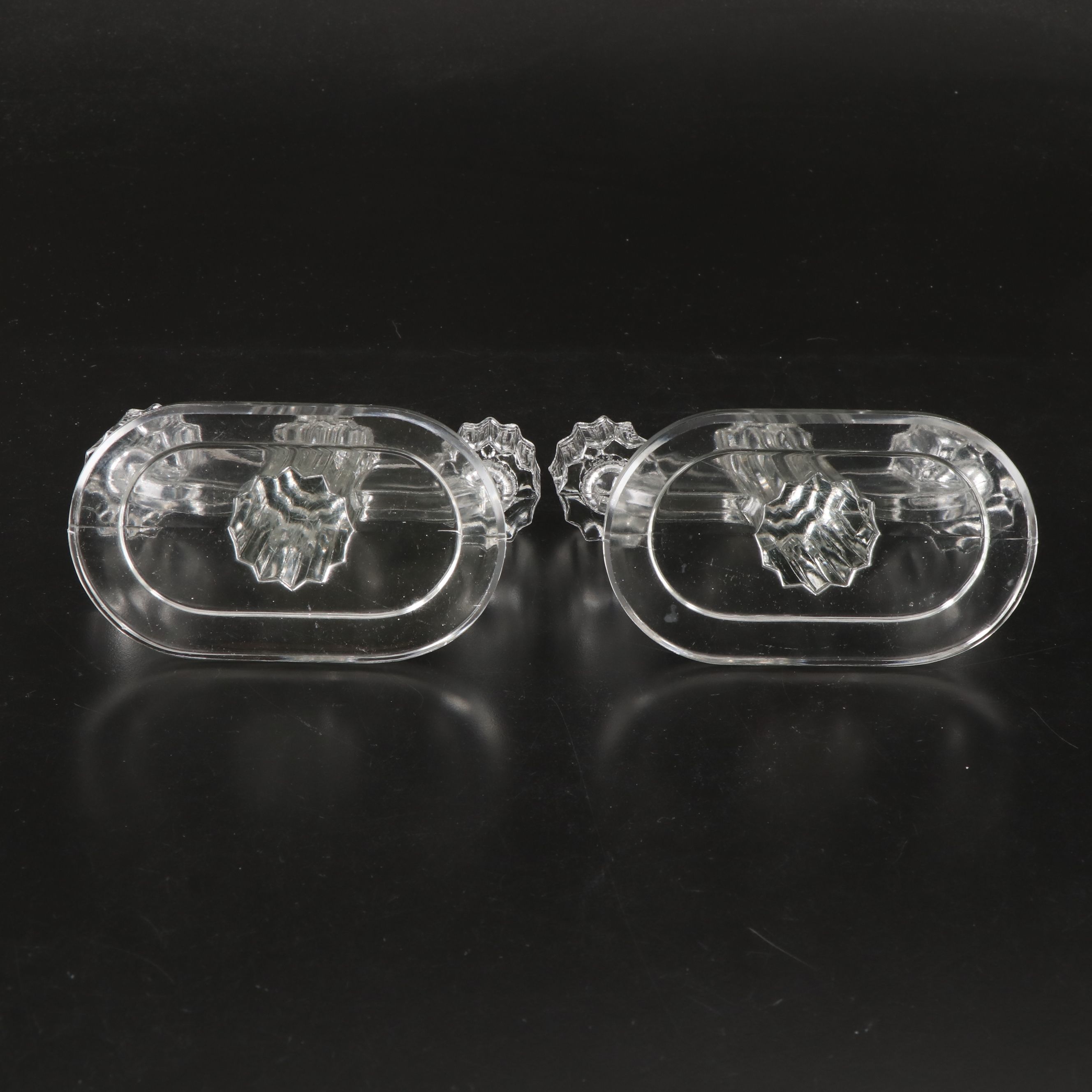 Anchor Hocking "Queen Mary" and Heisey "Ridgeleigh" Candlestick Pairs