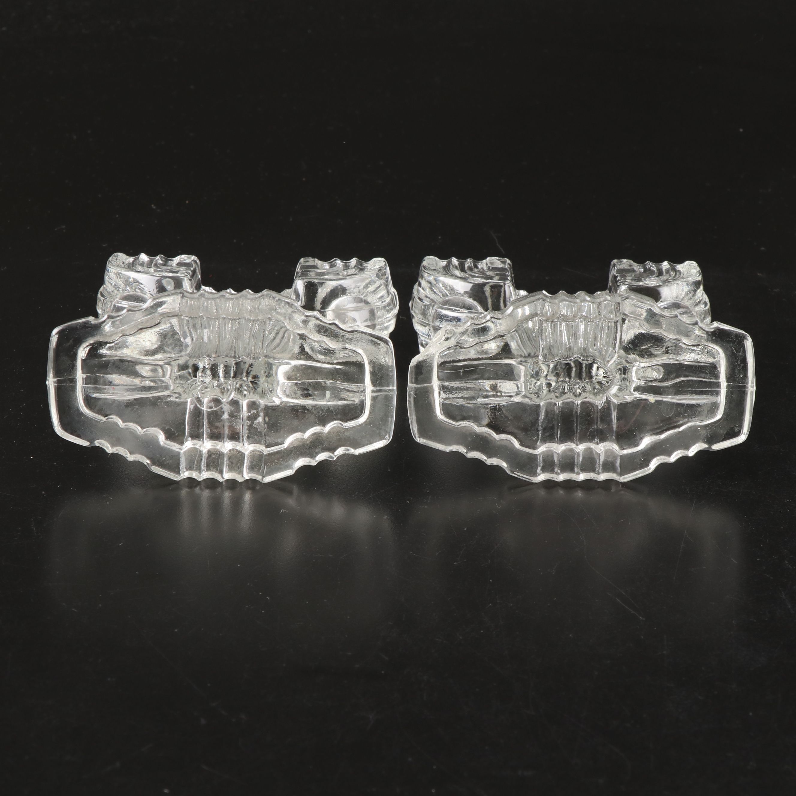 Anchor Hocking "Queen Mary" and Heisey "Ridgeleigh" Candlestick Pairs