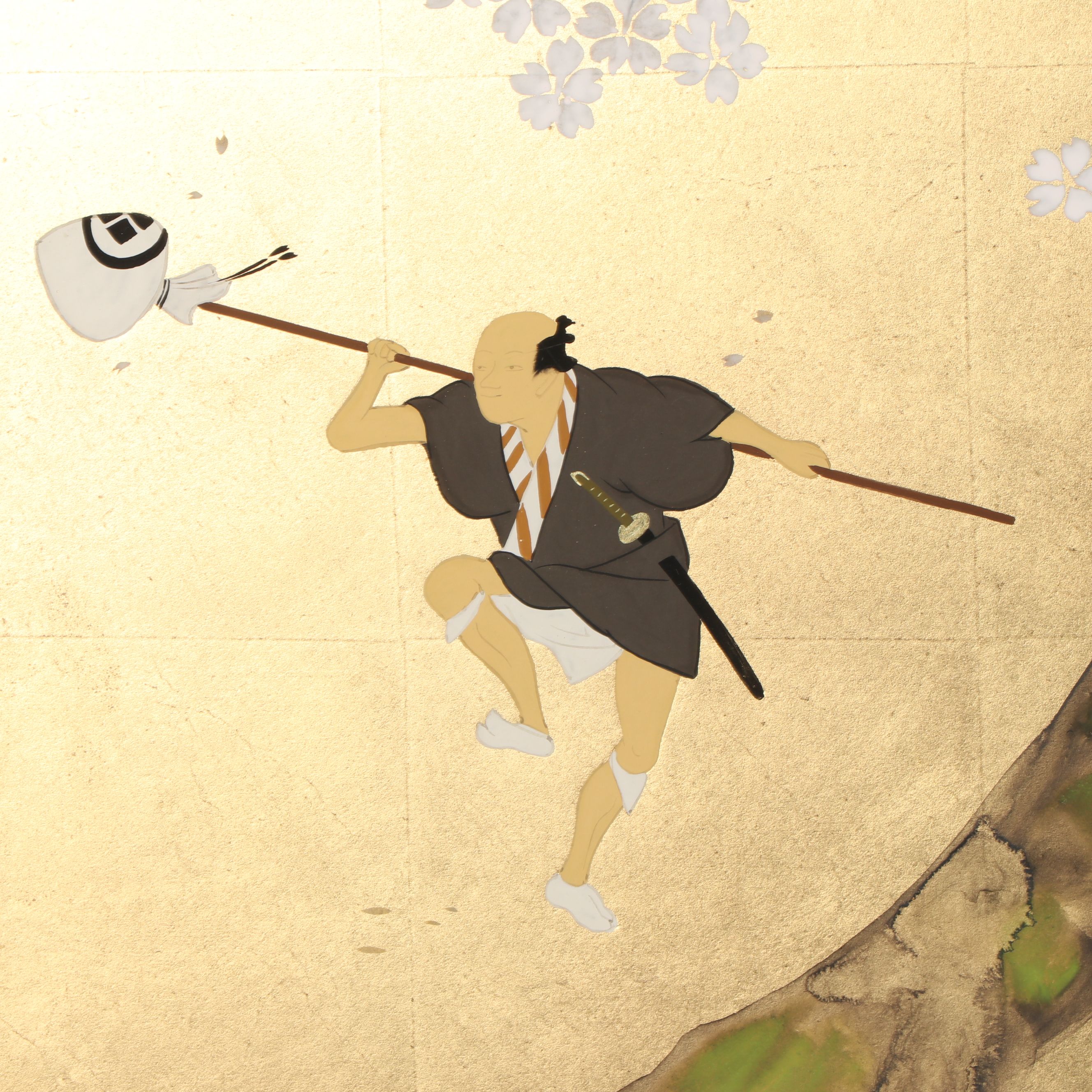 Japanese Byōbu Gilt Folding Screen | EBTH