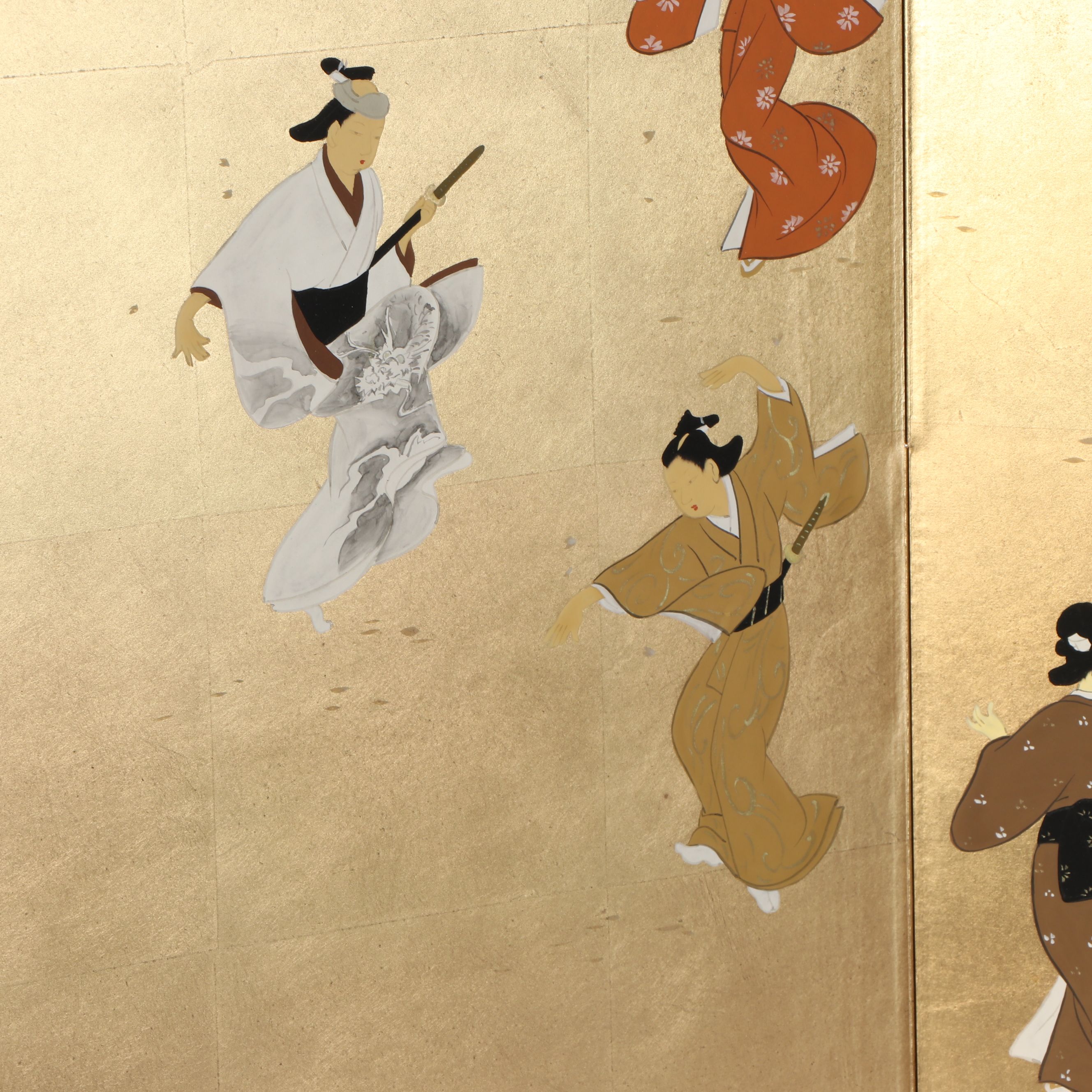 Japanese Byōbu Gilt Folding Screen | EBTH