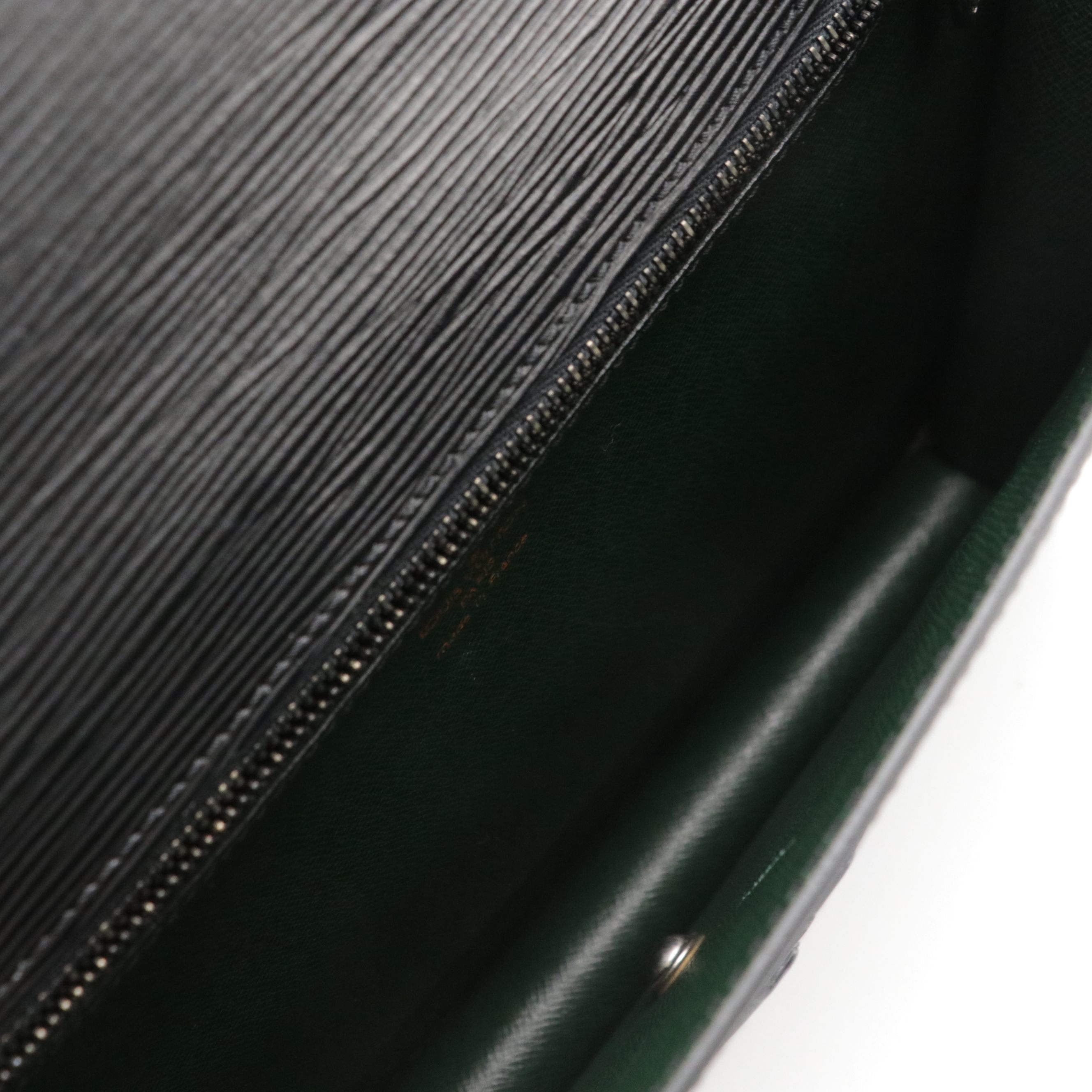 Louis Vuitton Trapeze Clutch in Black Epi and Smooth Leather