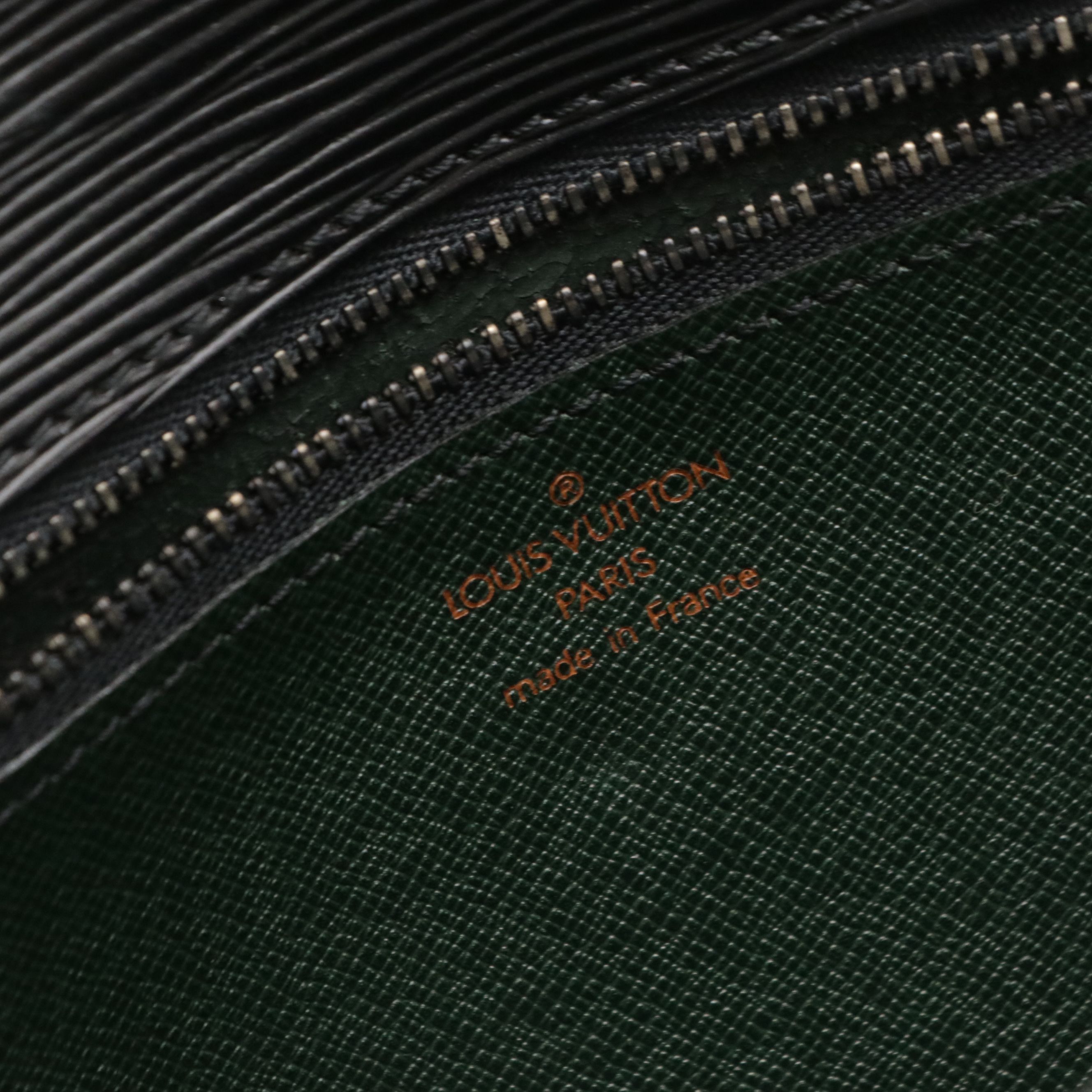 Louis Vuitton Trapeze Clutch in Black Epi and Smooth Leather