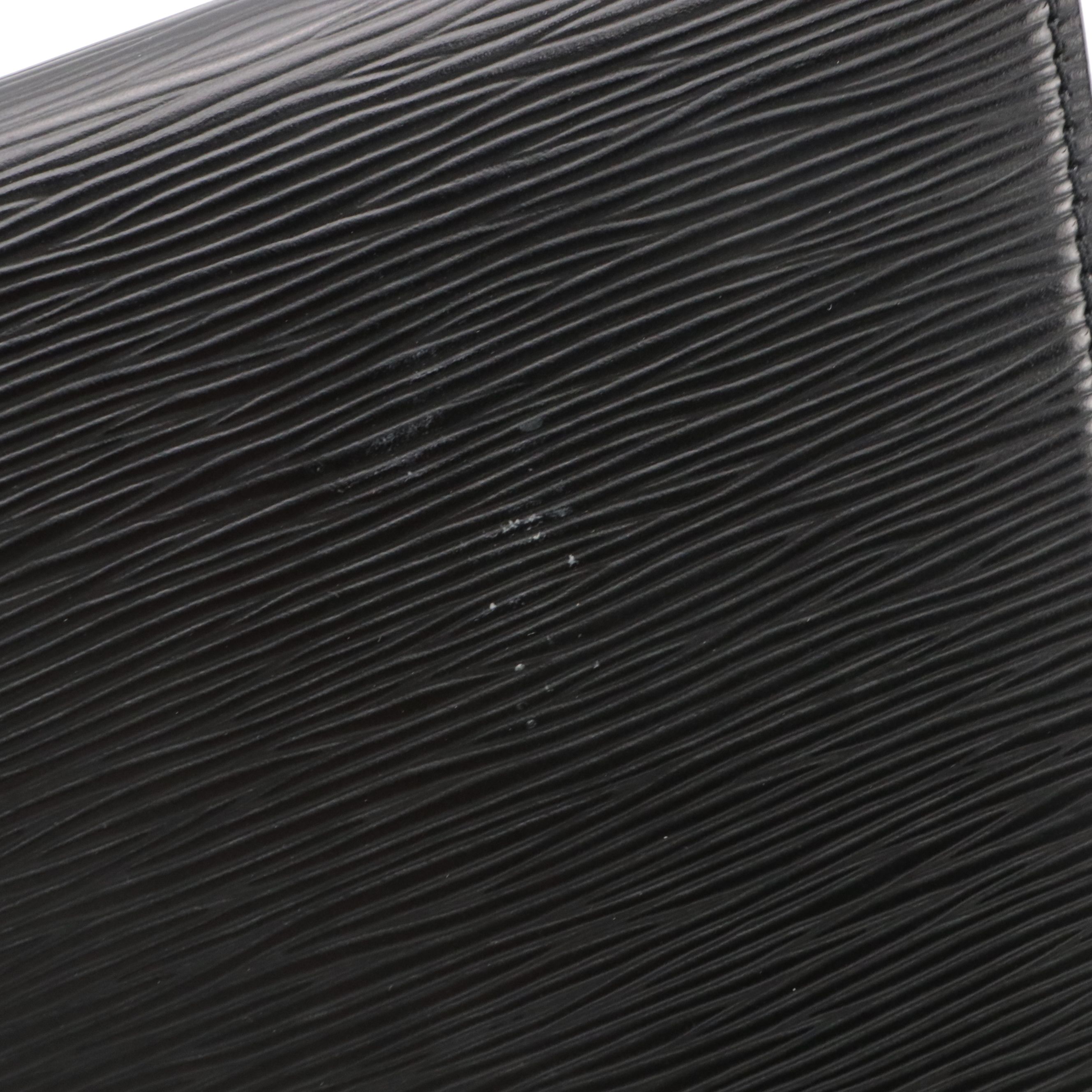 Louis Vuitton Trapeze Clutch in Black Epi and Smooth Leather