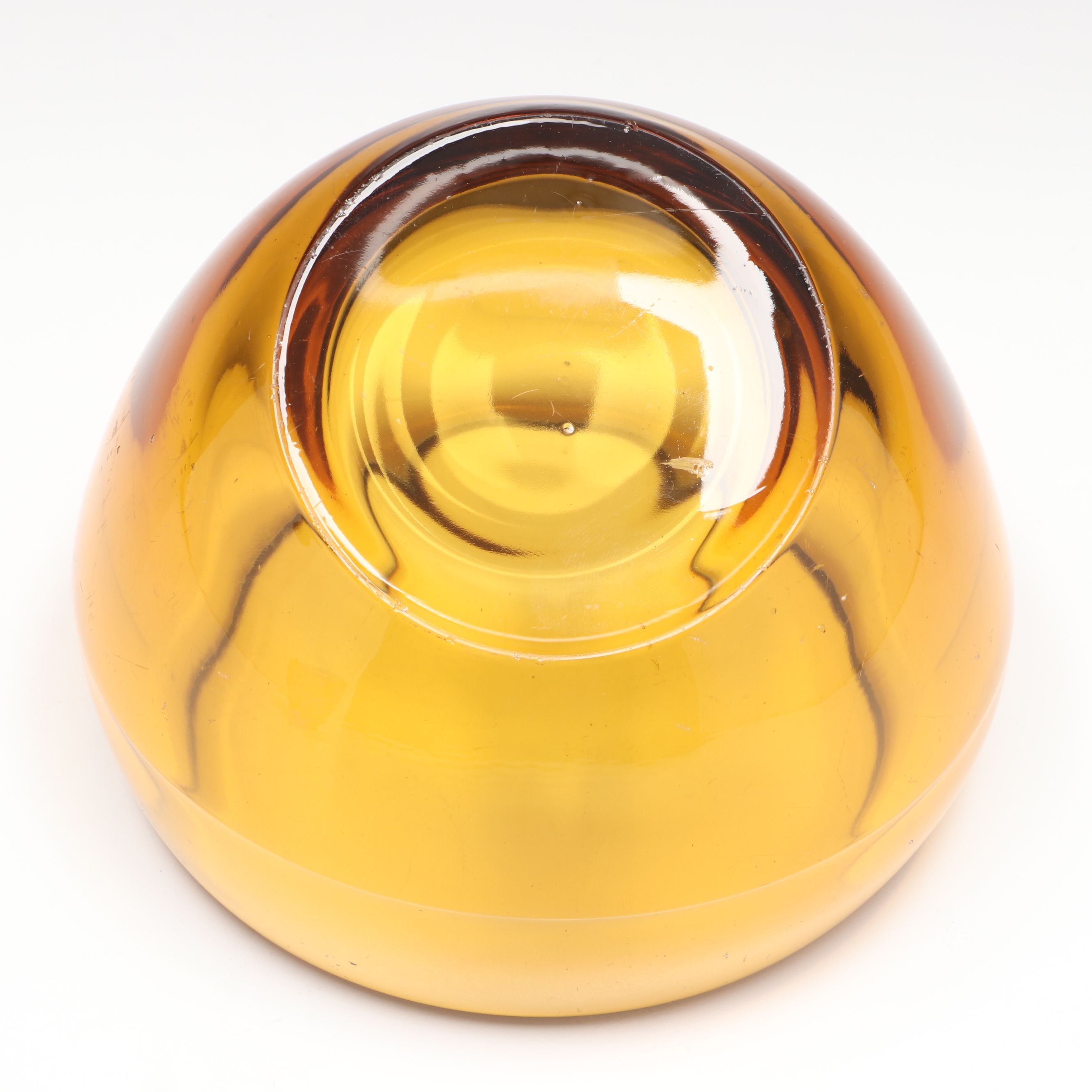 Kosta-Boda "Atoll" with Vintage Amber Glass Bowls