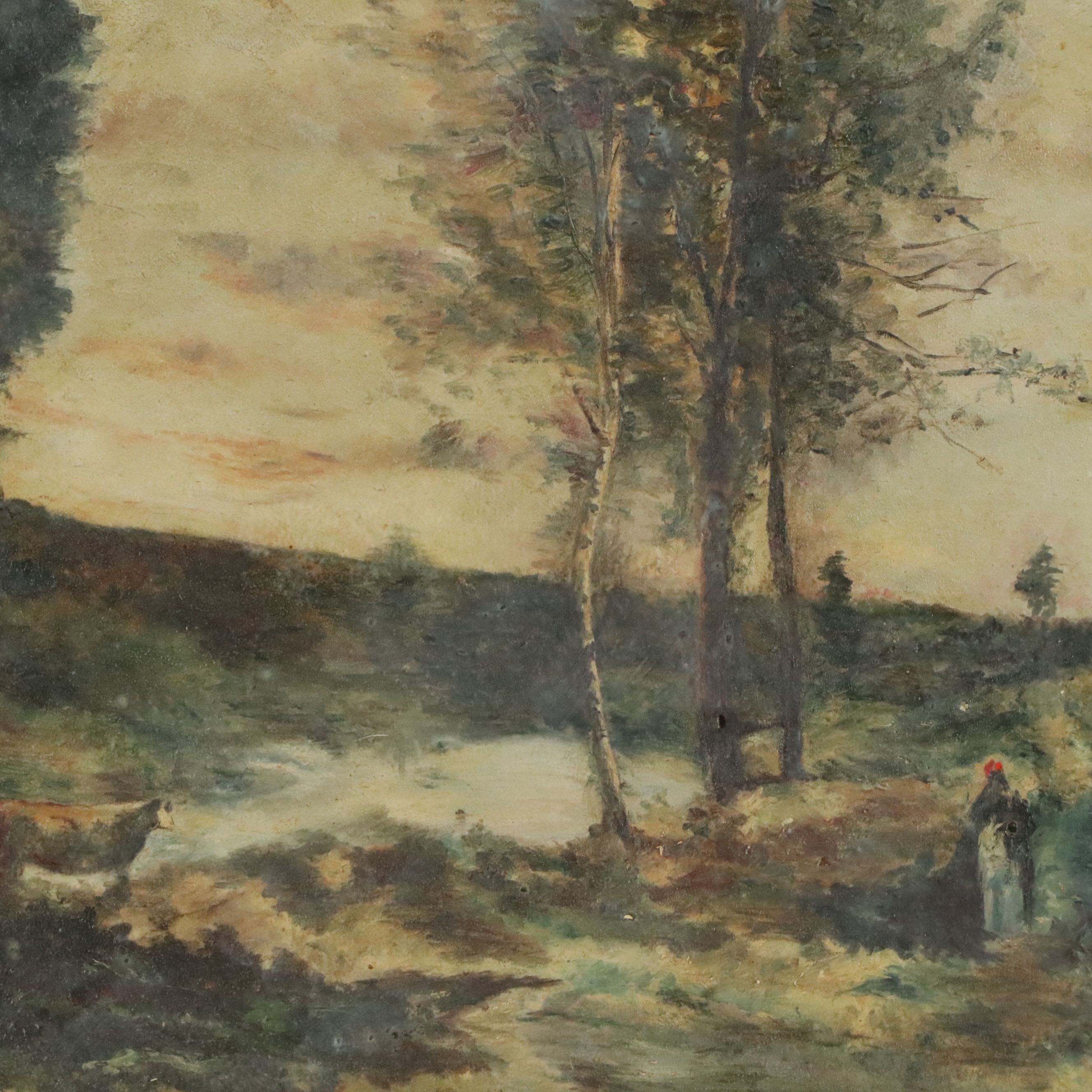 Impressionistic Style Landscape Oil Painting, 19th Century