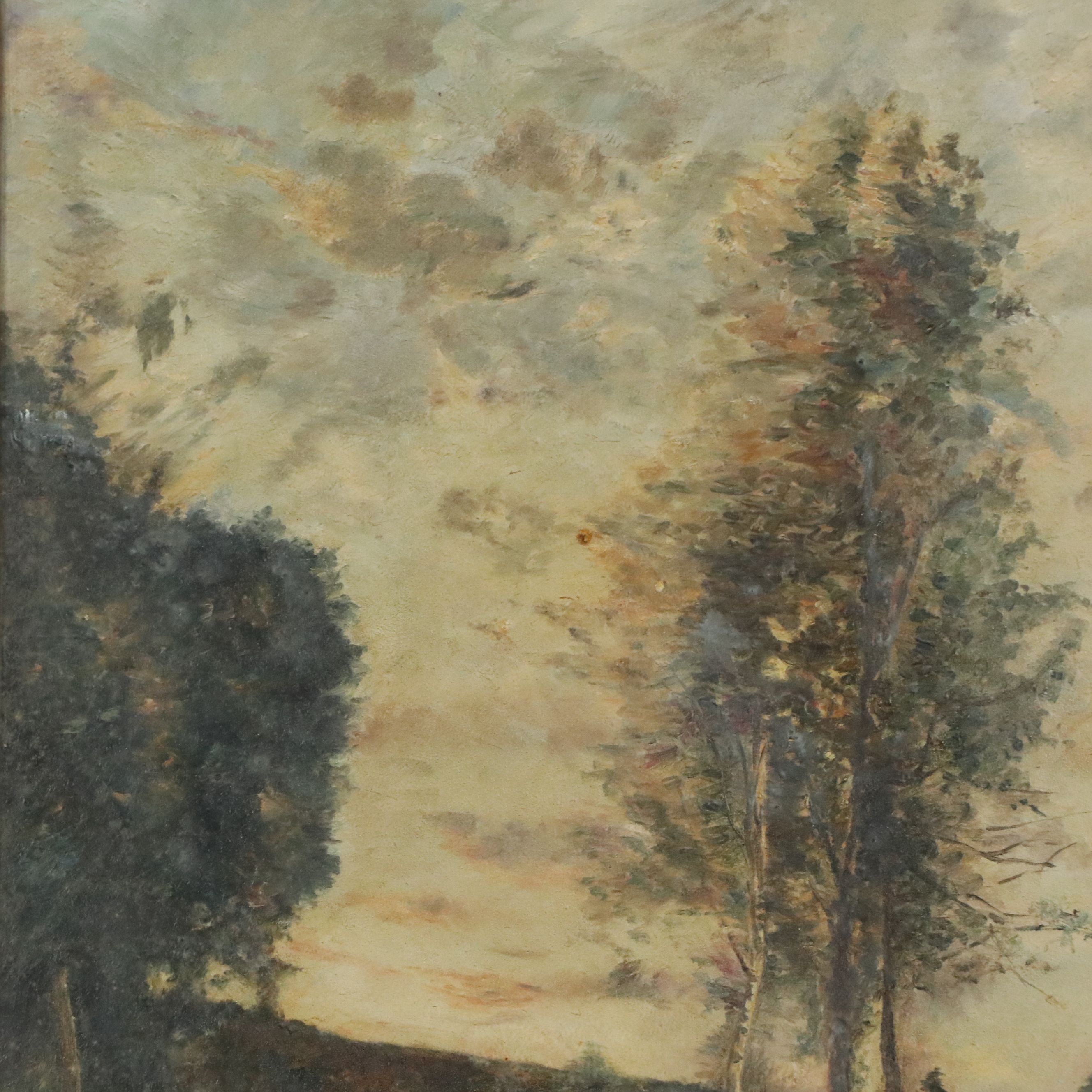 Impressionistic Style Landscape Oil Painting, 19th Century