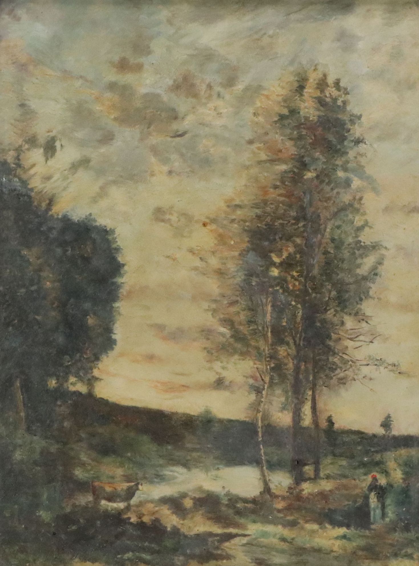 Impressionistic Style Landscape Oil Painting, 19th Century