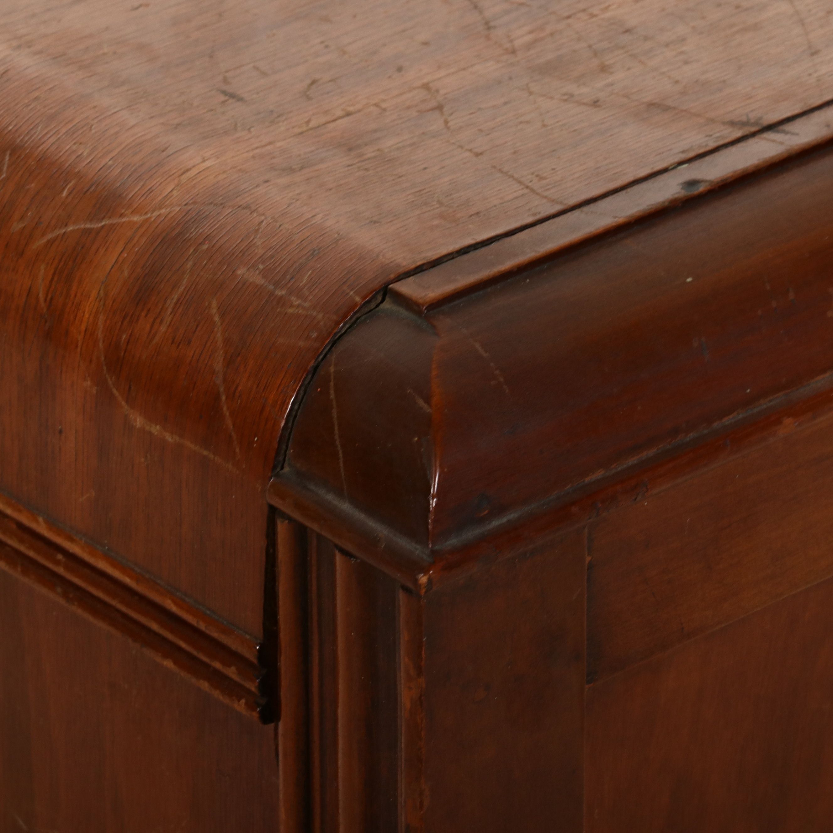 Art Deco Walnut Waterfall Vanity, Early 20th Century