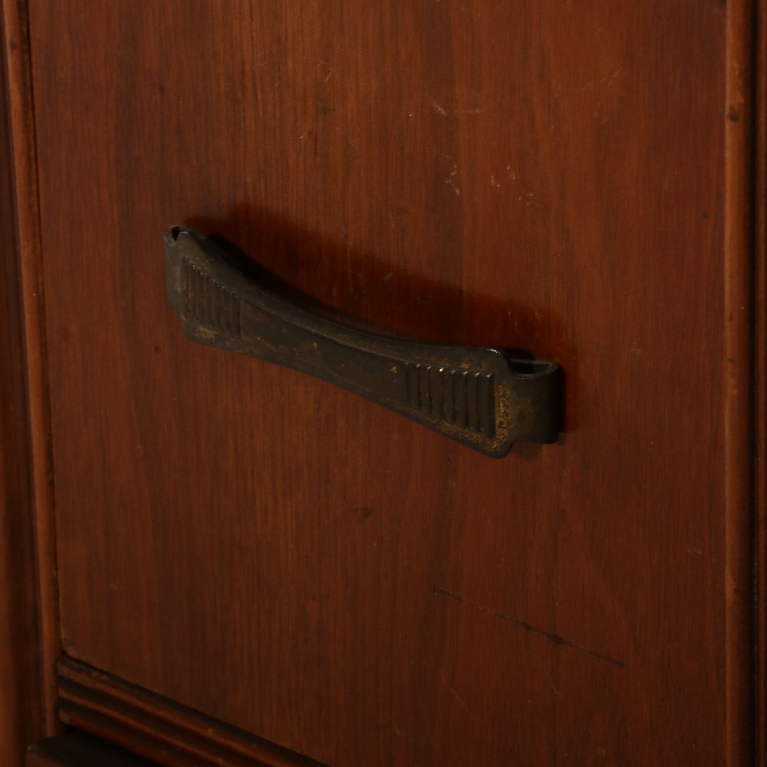 Art Deco Walnut Waterfall Vanity, Early 20th Century