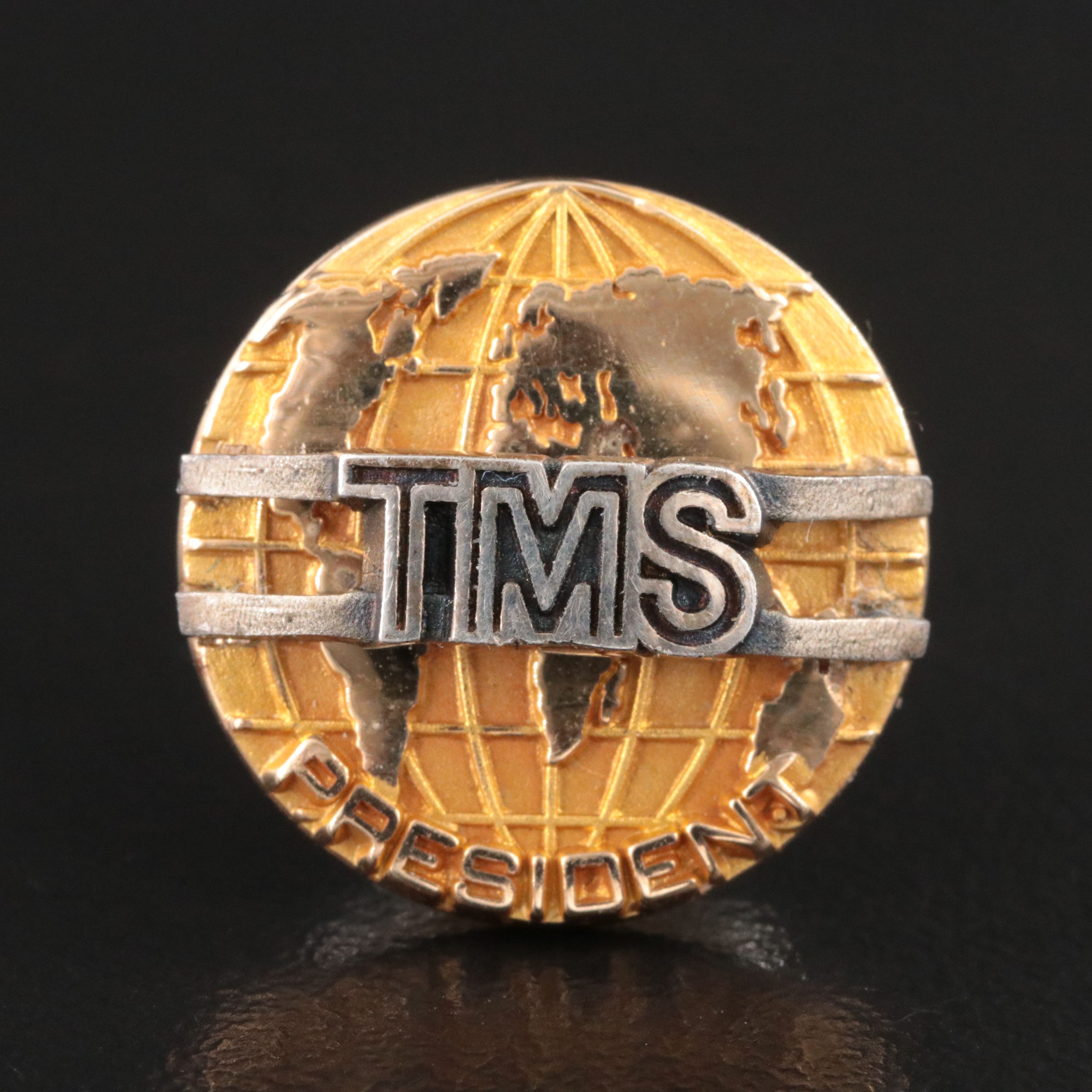 Vintage 10K TMS Presidents Pin