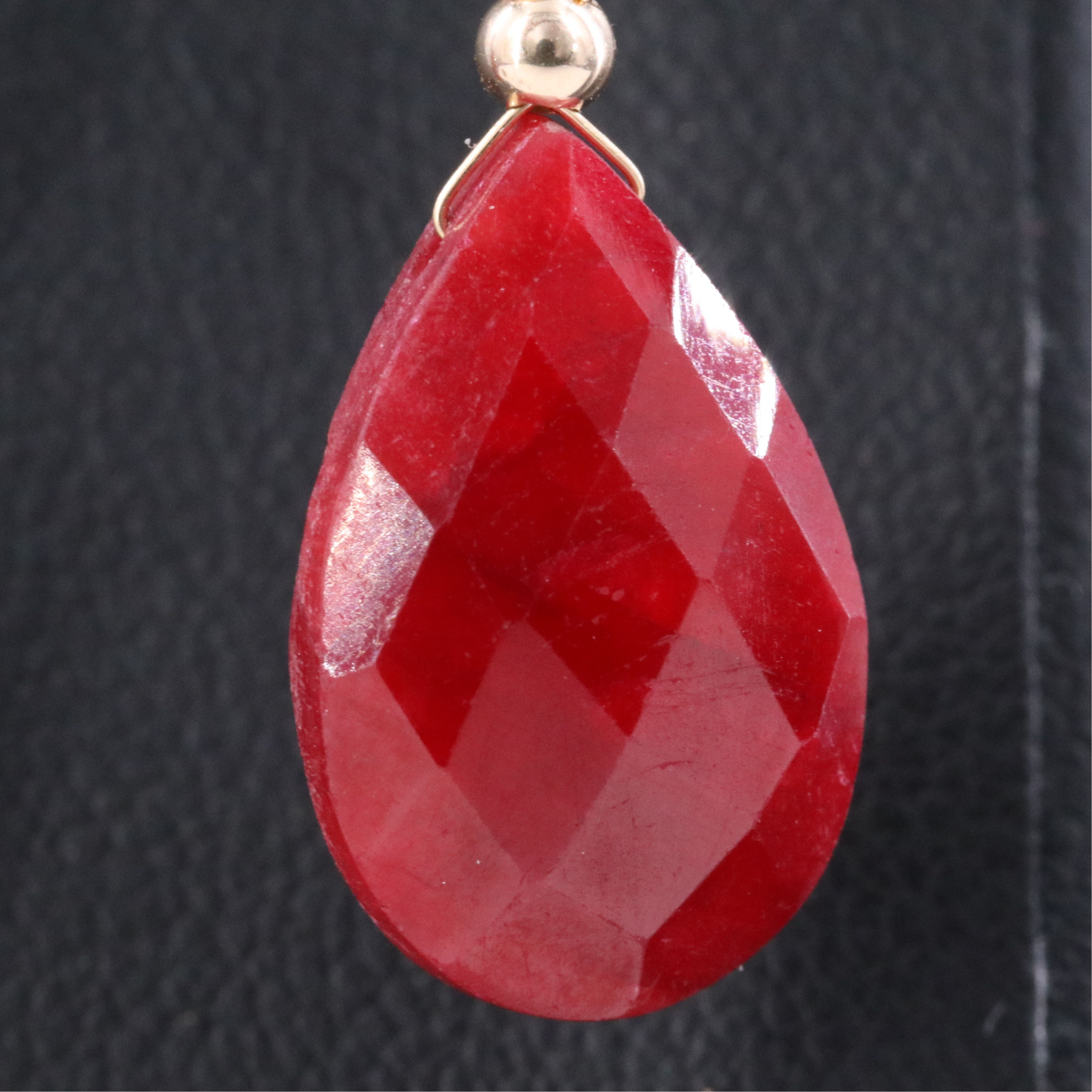 14K Corundum Dangle Earrings