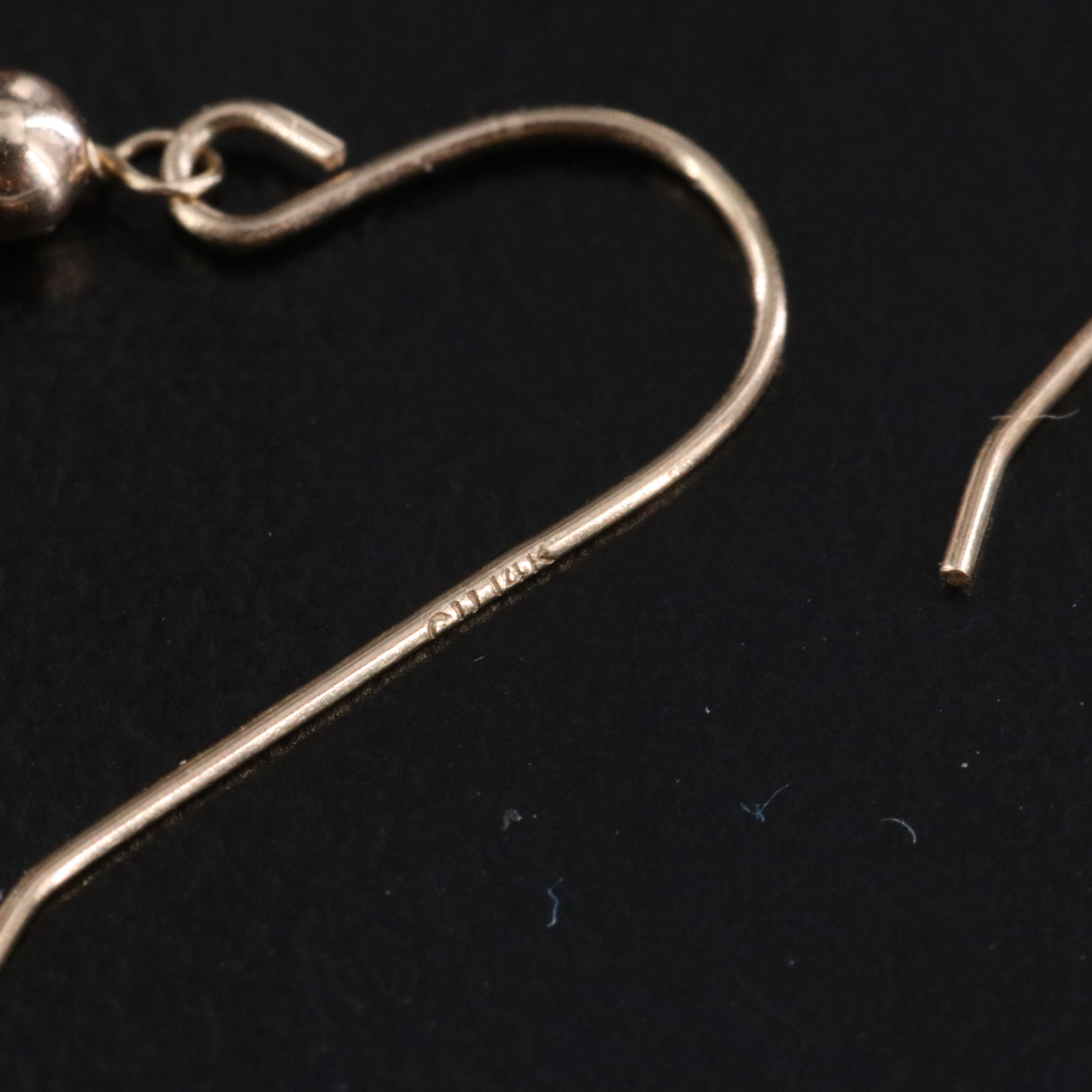 14K Corundum Dangle Earrings