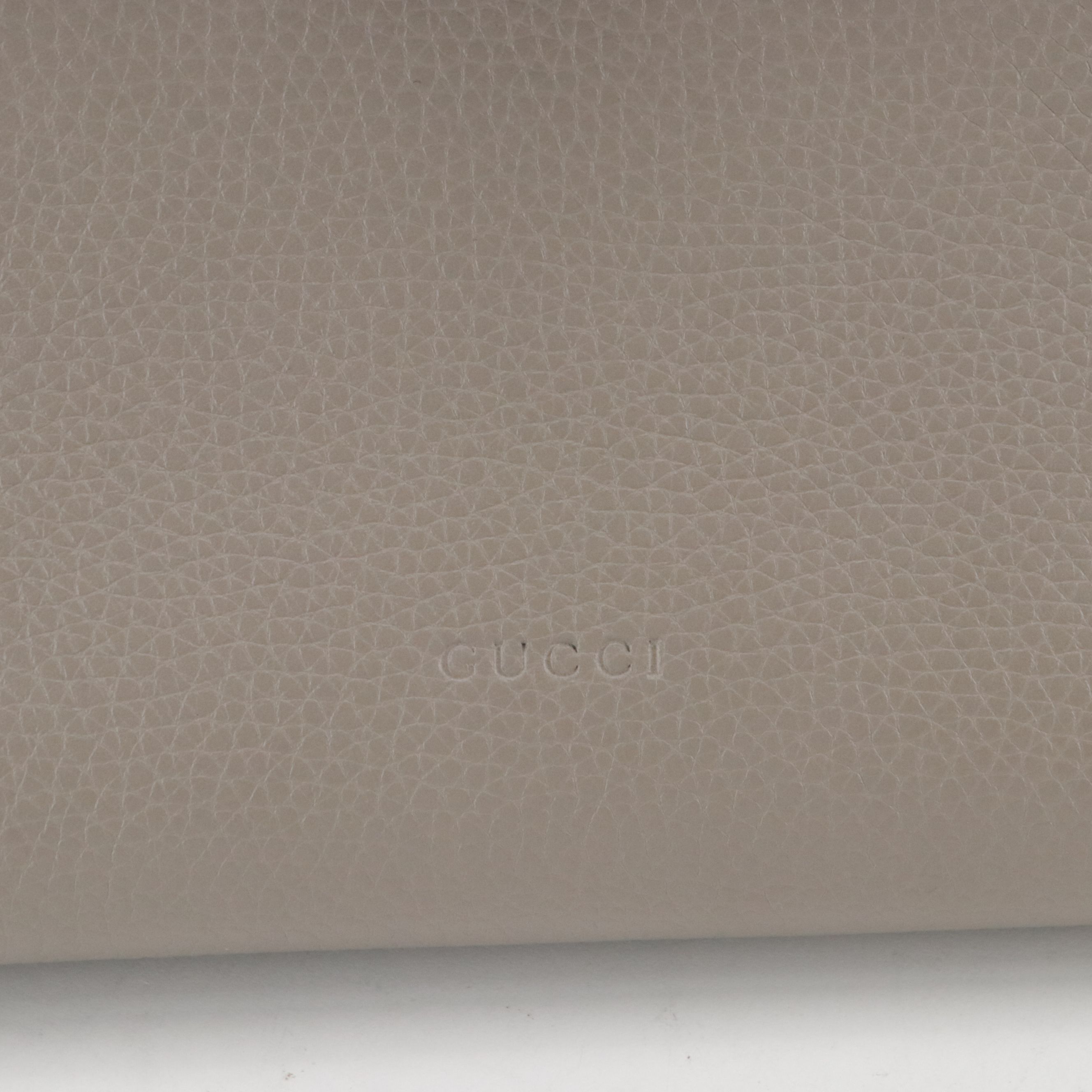 Gucci Bamboo Turn Lock Medium Daily Two-Way Satchel in Grey Grained Calfskin