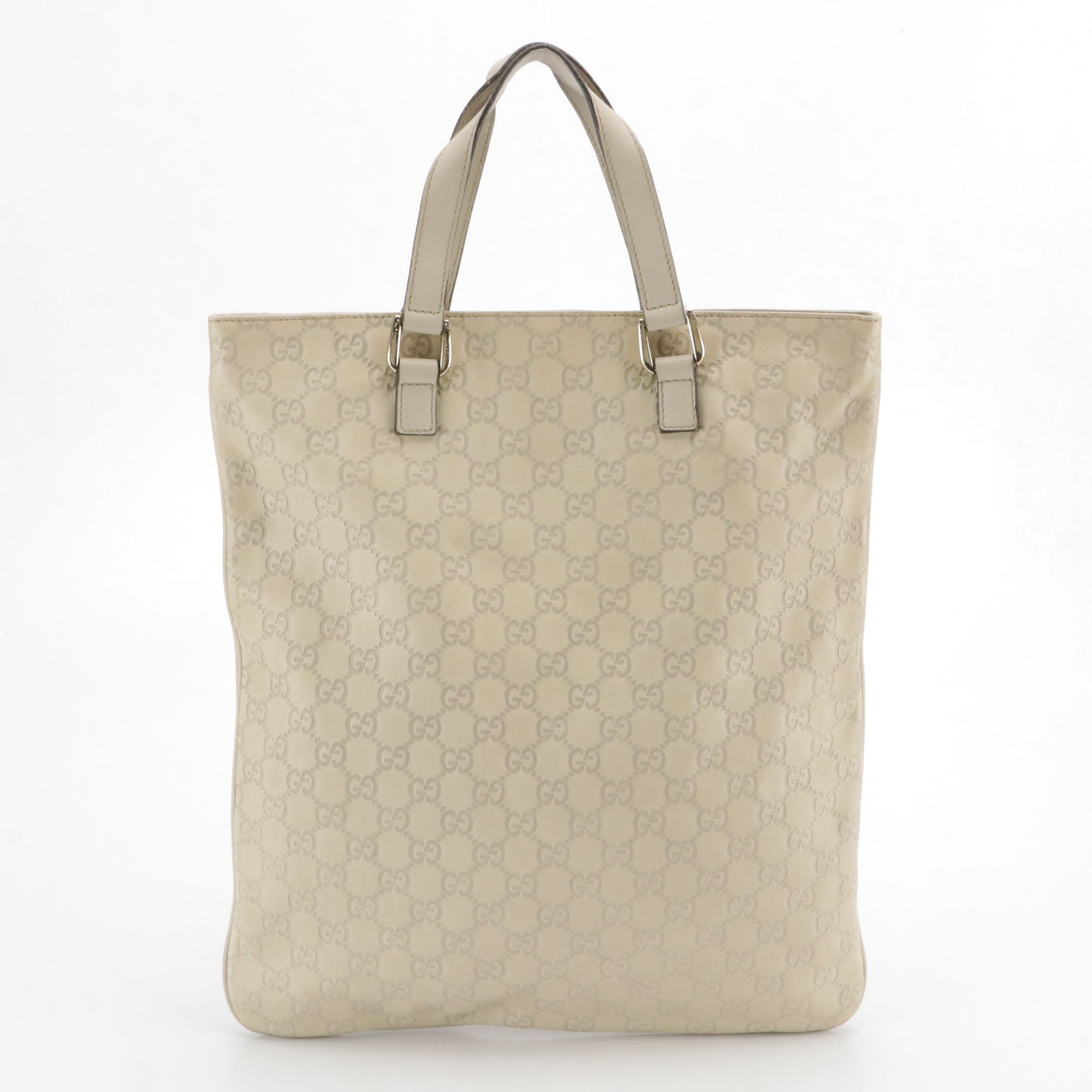 Gucci Vertical Tote Bag in Light Beige Guccissima Calfskin Leather