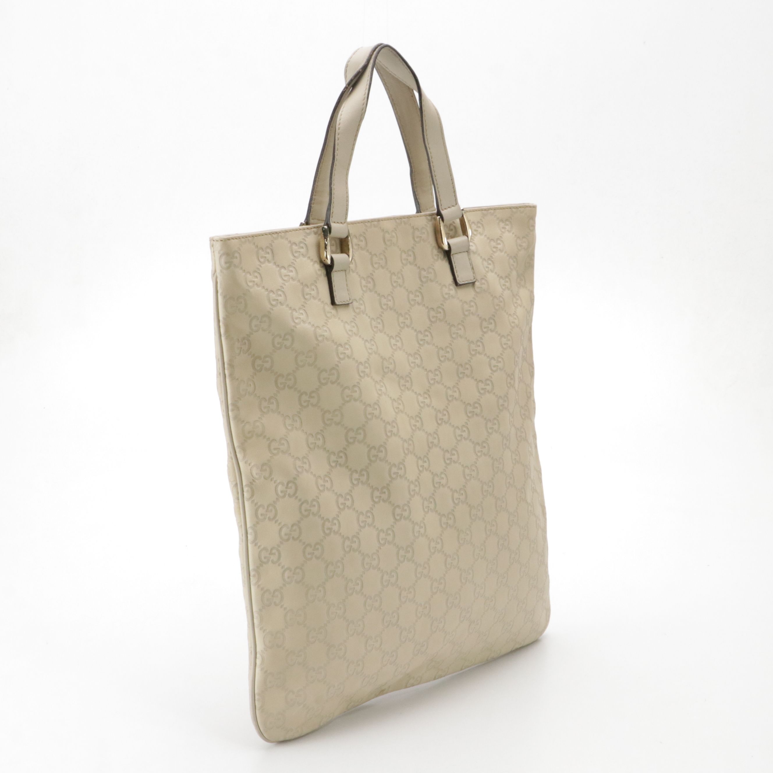 Gucci Vertical Tote Bag in Light Beige Guccissima Calfskin Leather