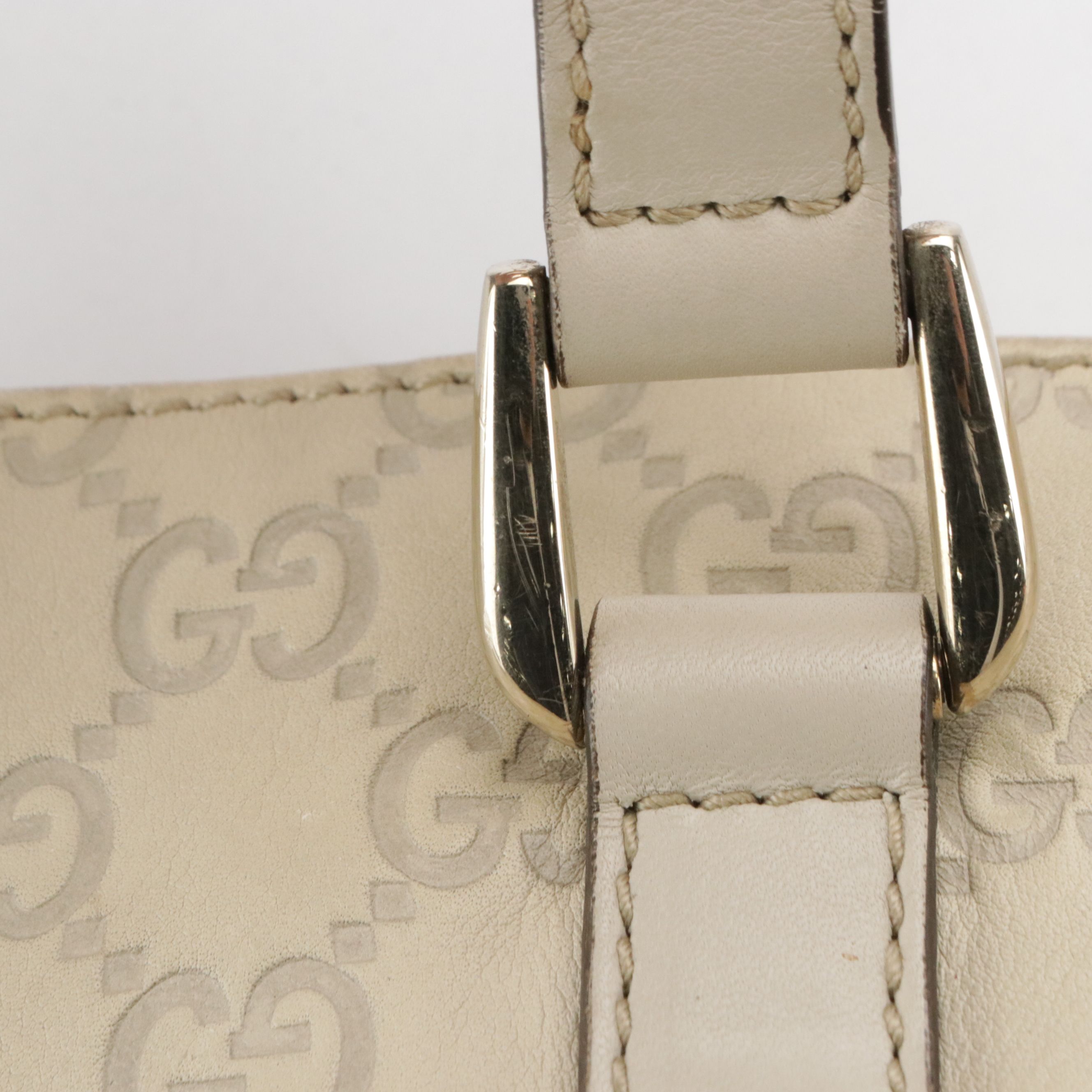 Gucci Vertical Tote Bag in Light Beige Guccissima Calfskin Leather