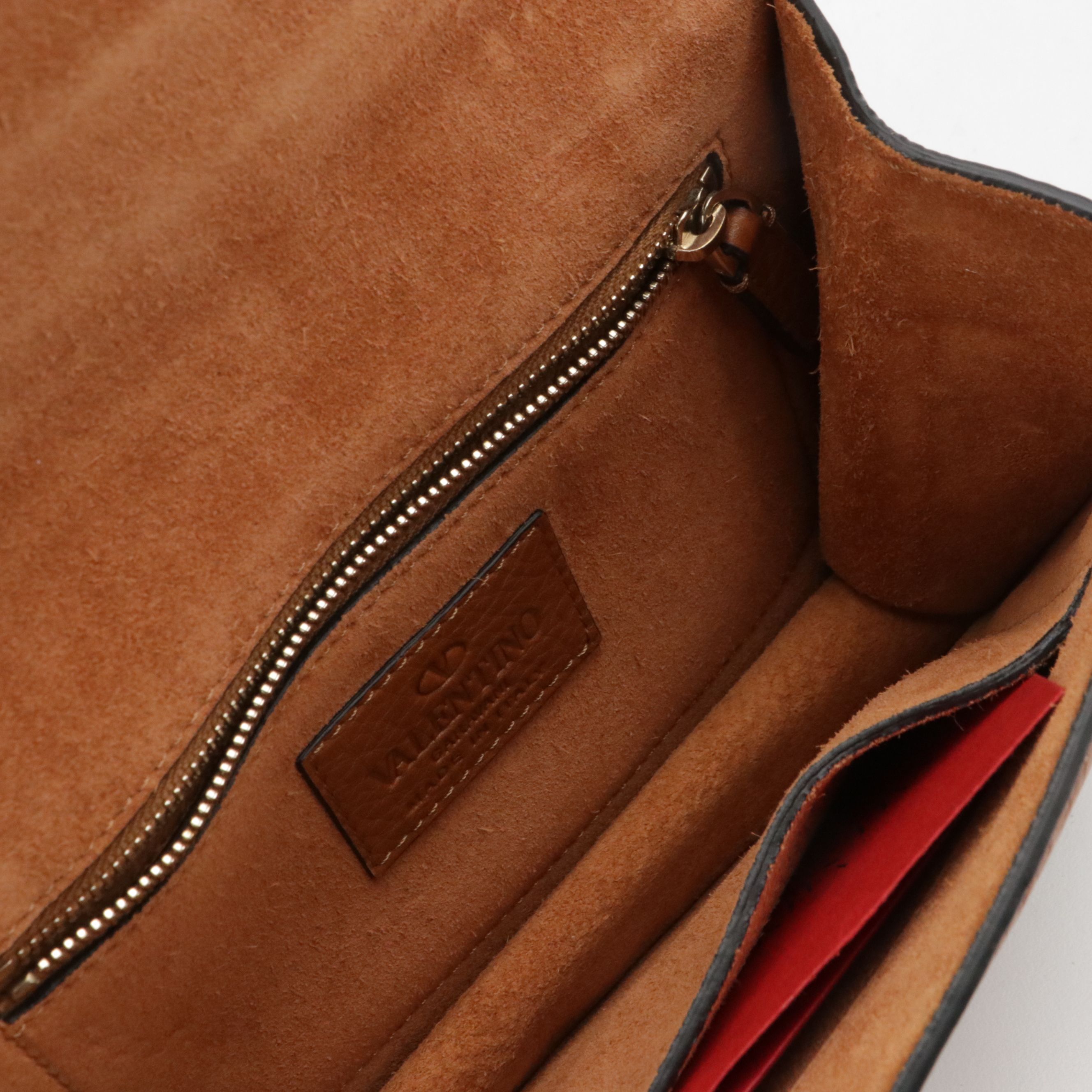 Valentino Garavani Glam Lock Flap Bag in Embroidered Leather with Pyramid Studs