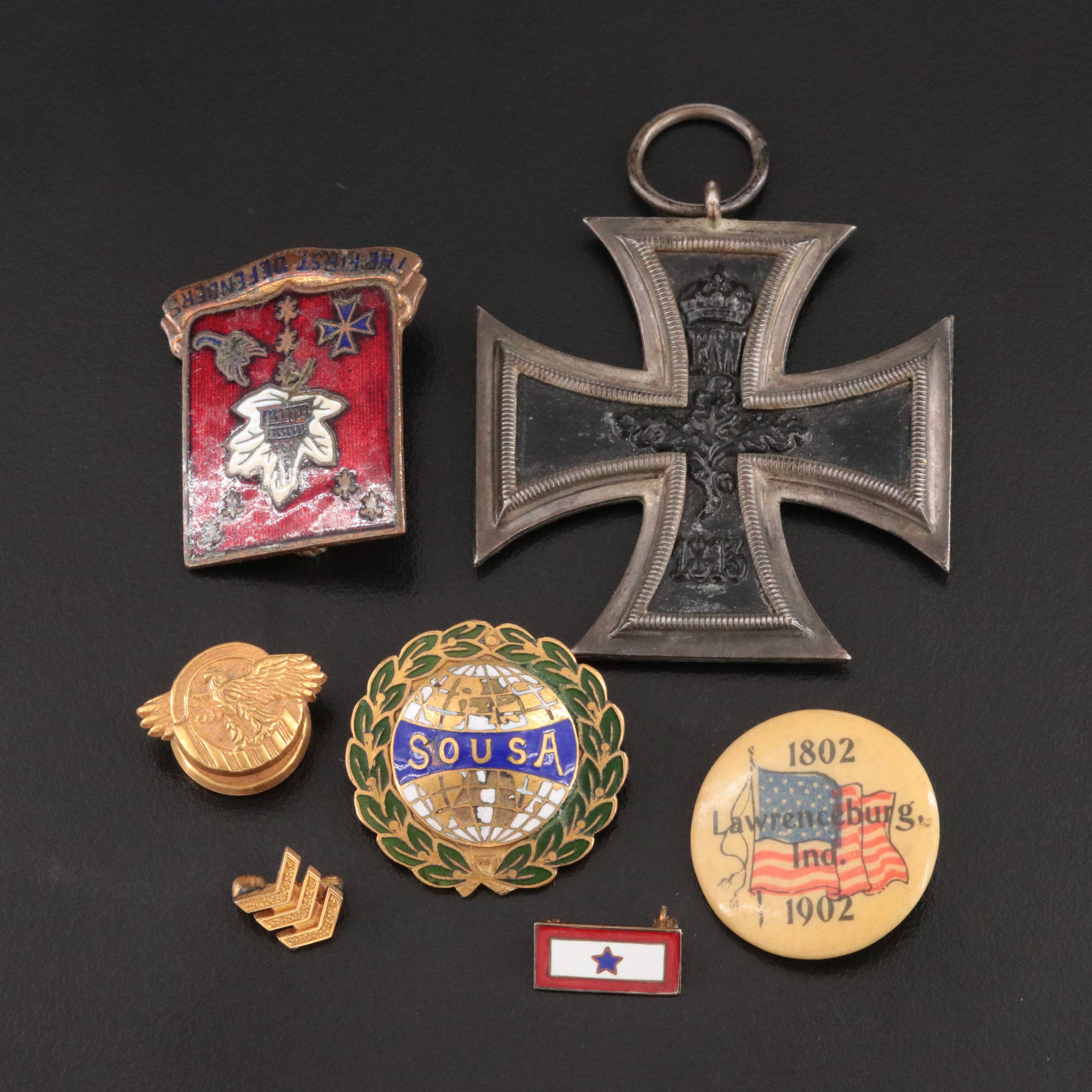 Vintage Pin and Pendant Assortment Featuring Enamel and 900 Silver