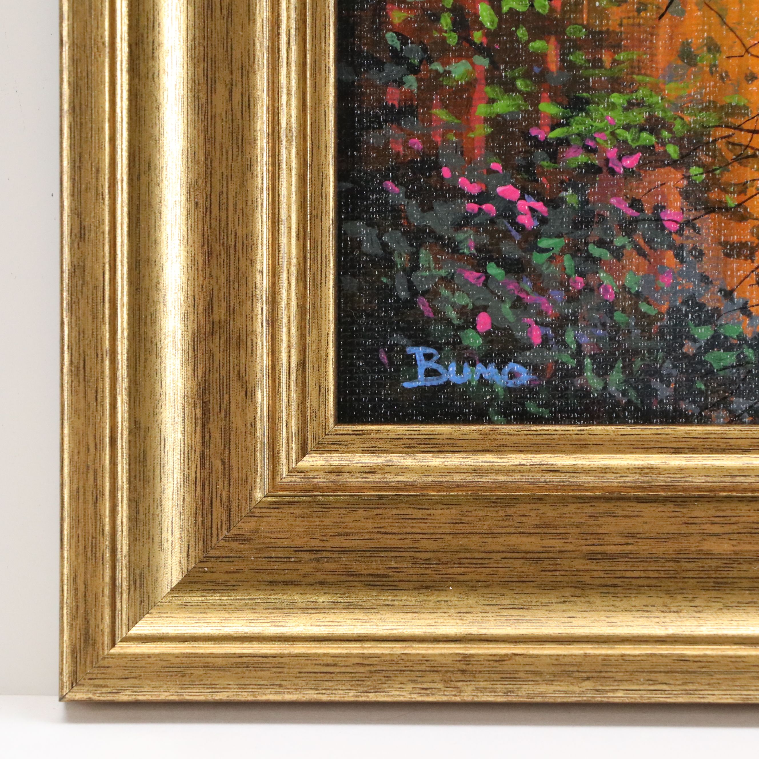 Douglas "Bumo" Johnpeer Acrylic Painting of Owl in Sunset Forest, Circa 2026