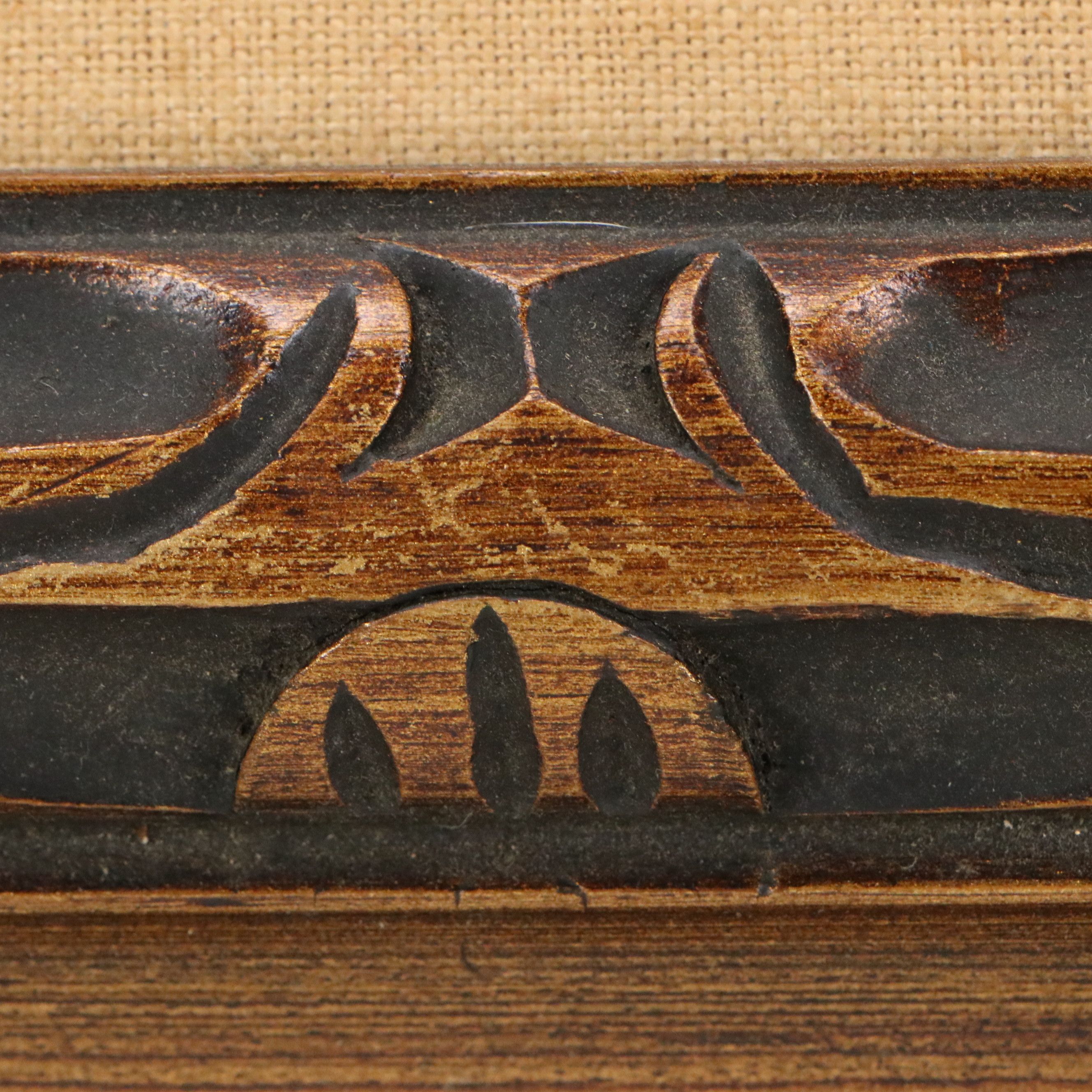 Stylized Acrylic Painting of Street Scene, Mid to Late 20th Century