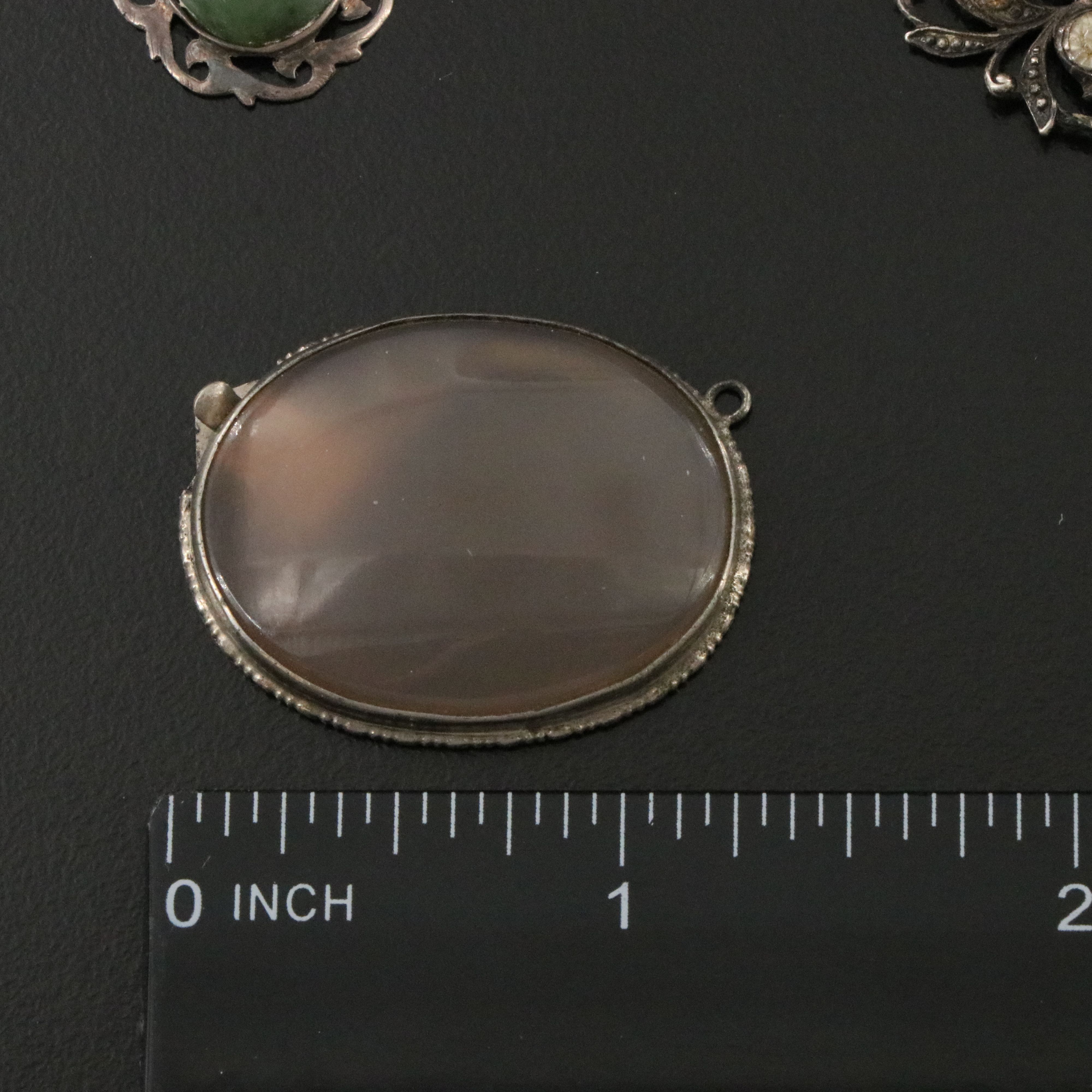 Art Deco Sterling Jewelry Collection Including Serpentine and Agate