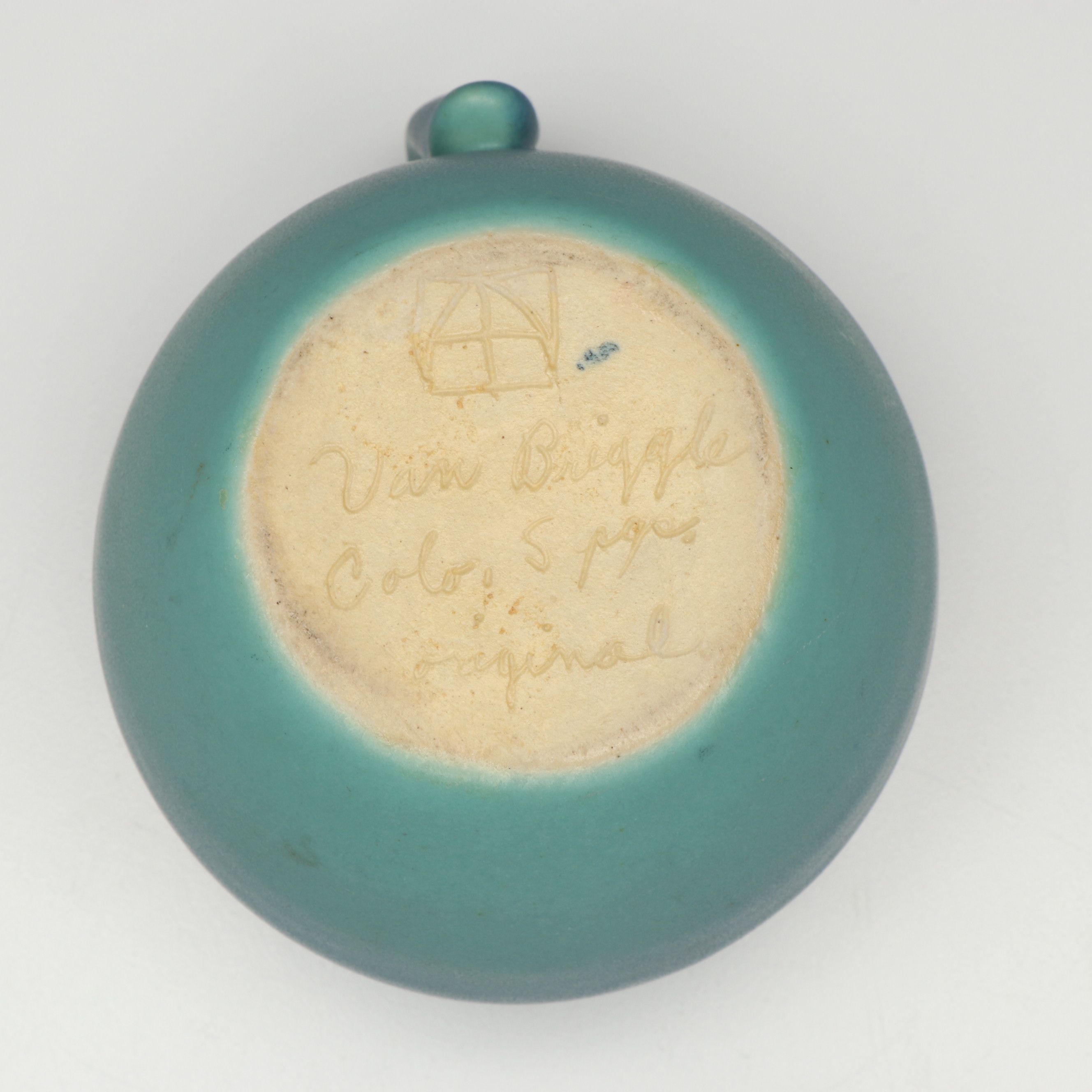 Van Briggle Art Deco Blue Glaze Ceramic Creamer