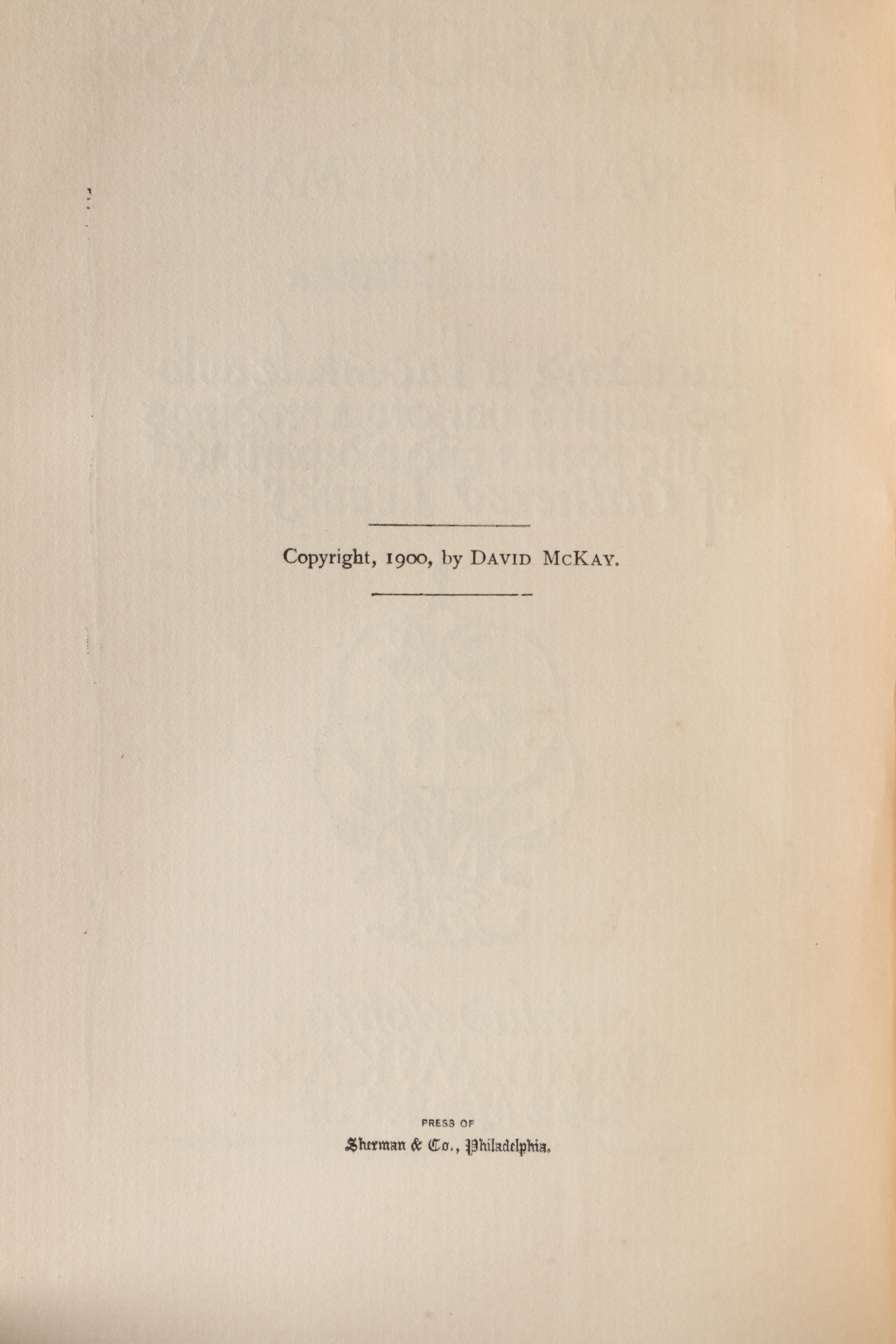 "Leaves of Grass" by Walt Whitman, 1900