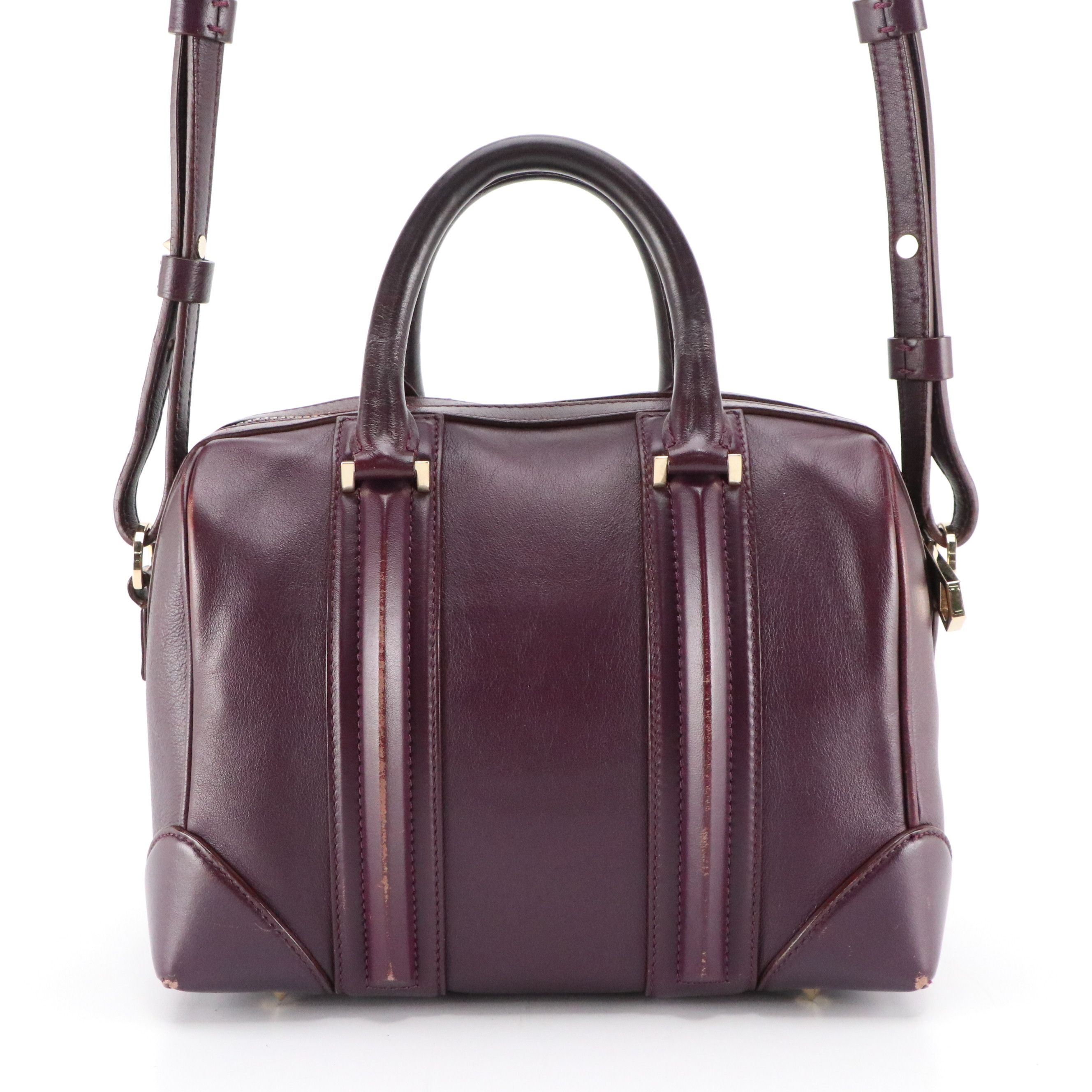 Givenchy Mini Lucrezia Two-Way Boston Bag in Purple Lambskin Leather