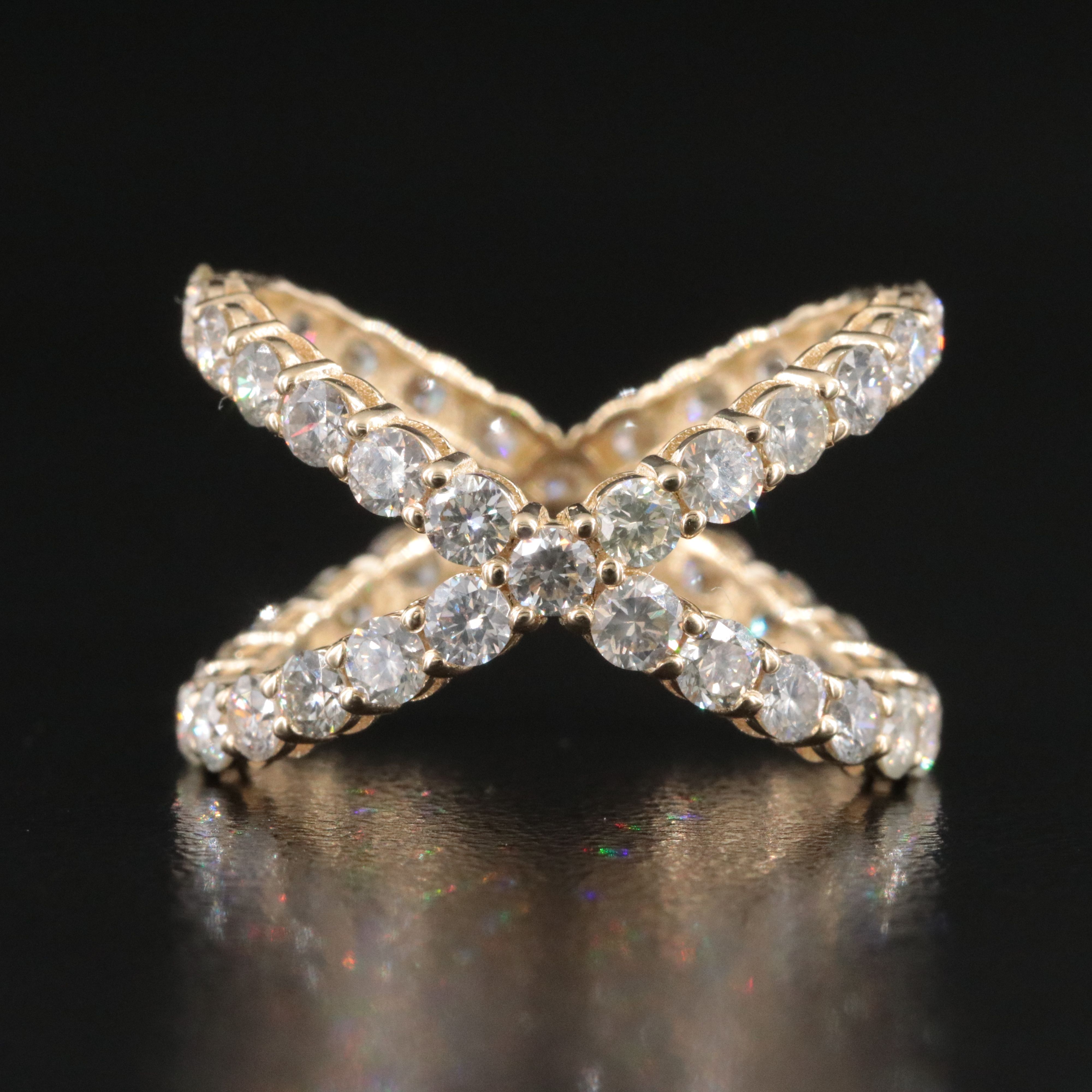 14K 2.52 CTW Diamond Crossover Ring