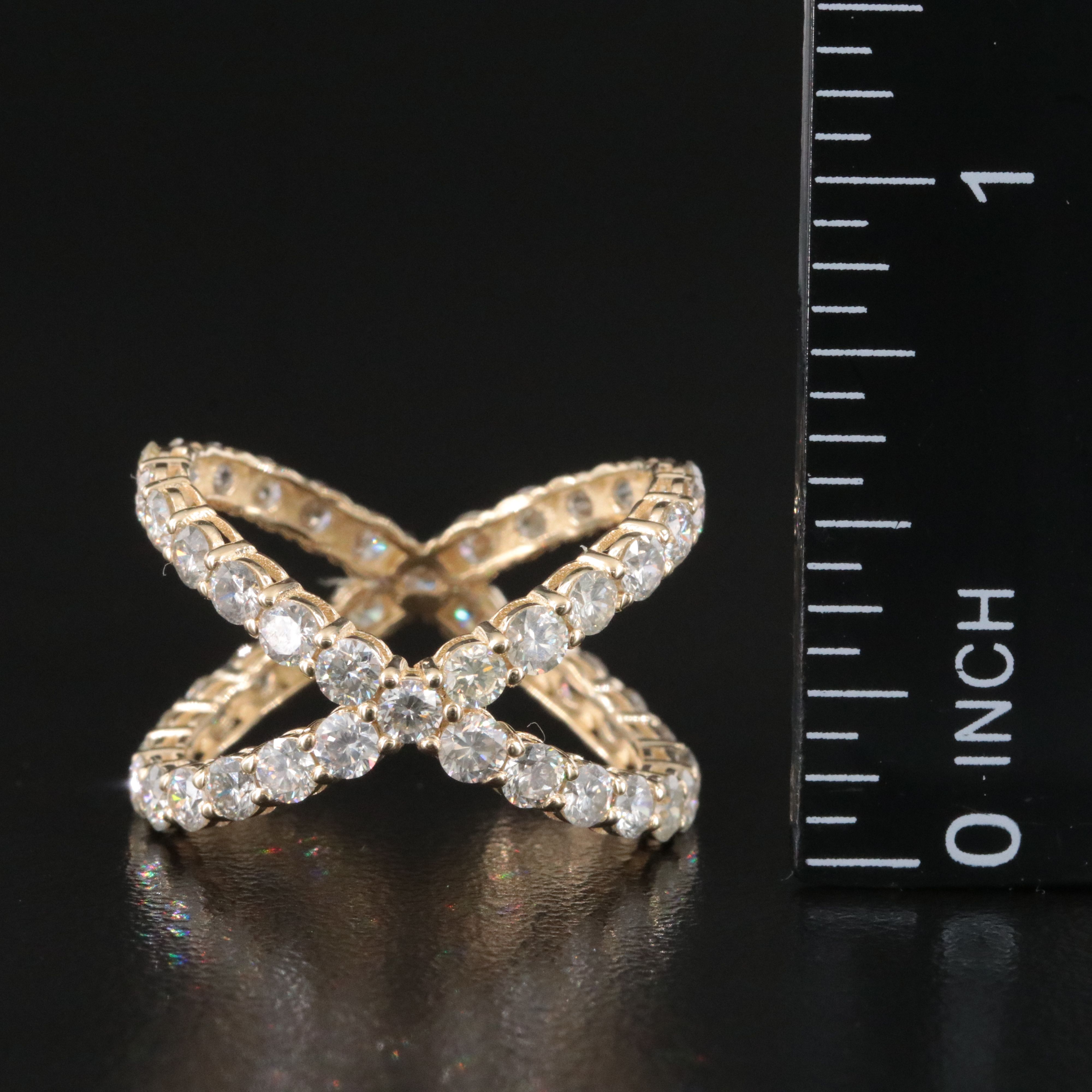 14K 2.52 CTW Diamond Crossover Ring