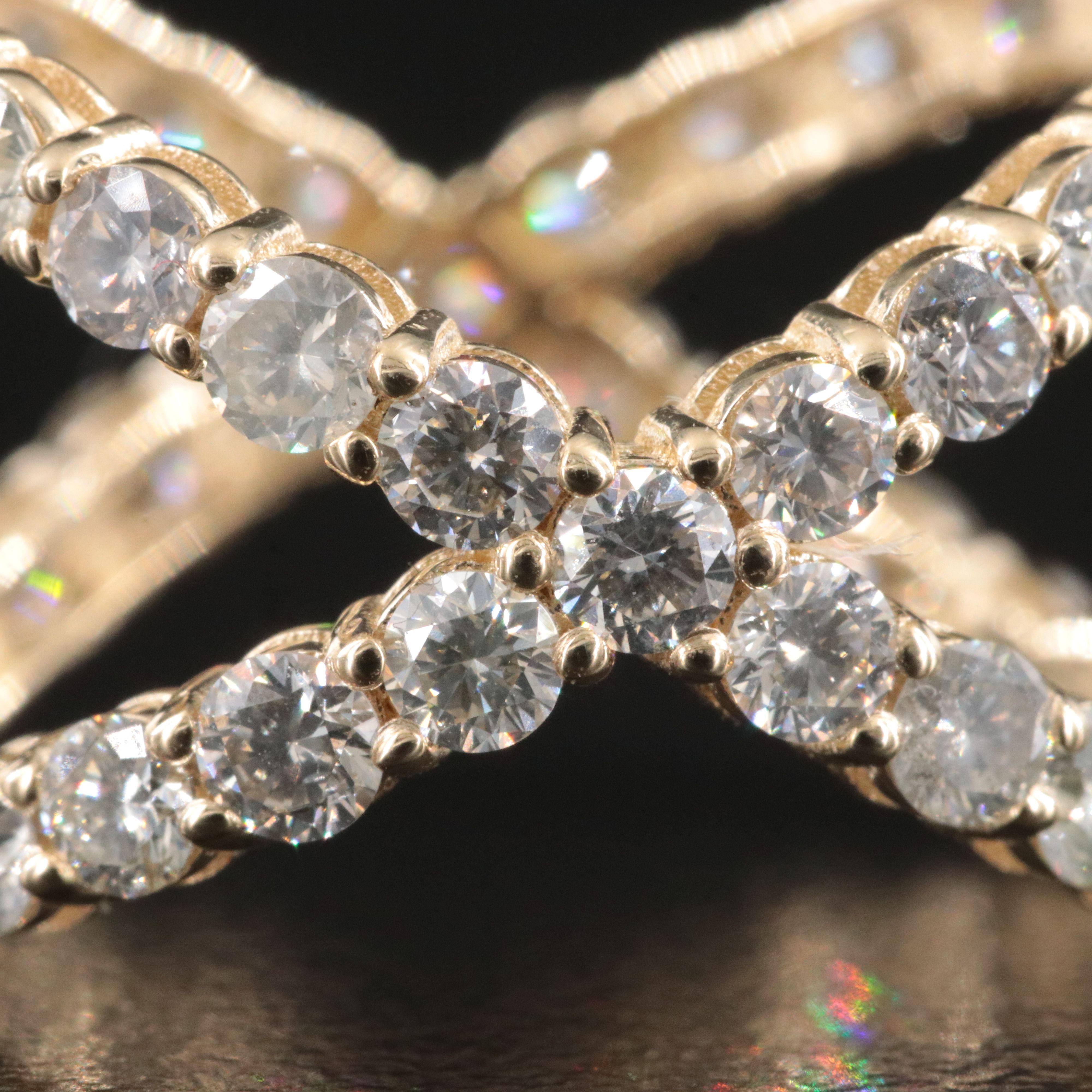 14K 2.52 CTW Diamond Crossover Ring