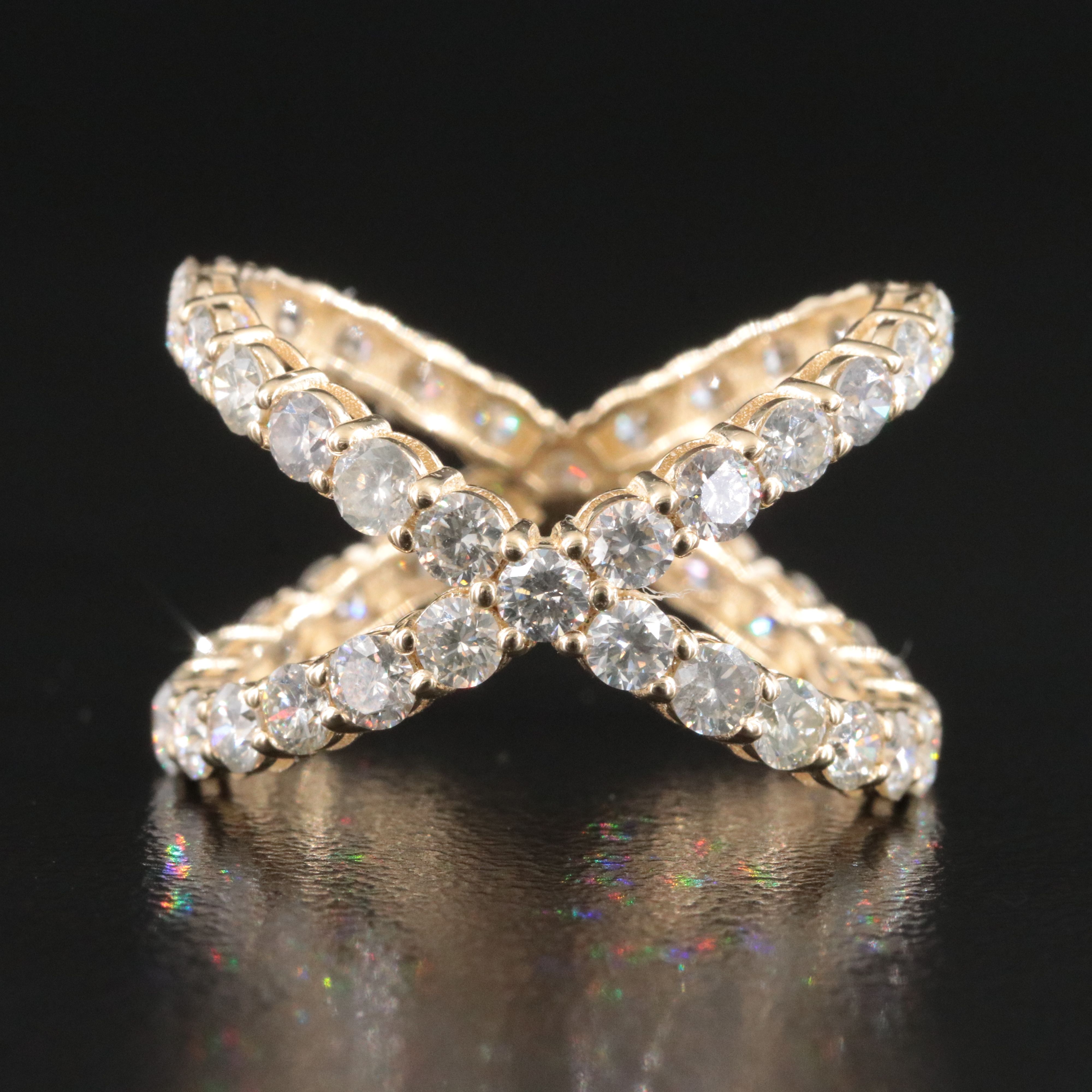 14K 2.52 CTW Diamond Crossover Ring