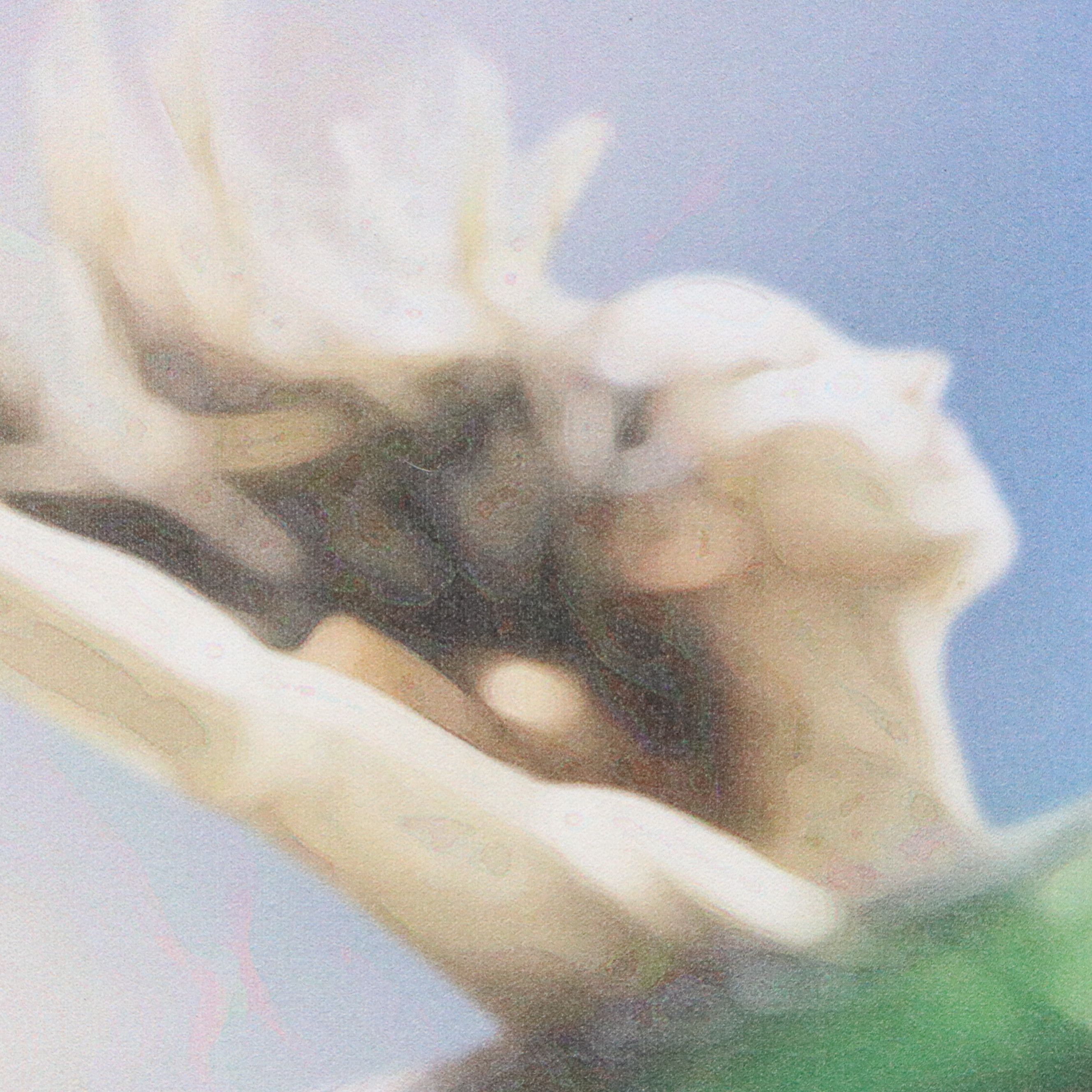 Giclée on Canvas of Woman Dancing in Sunlit Field, 21st Century