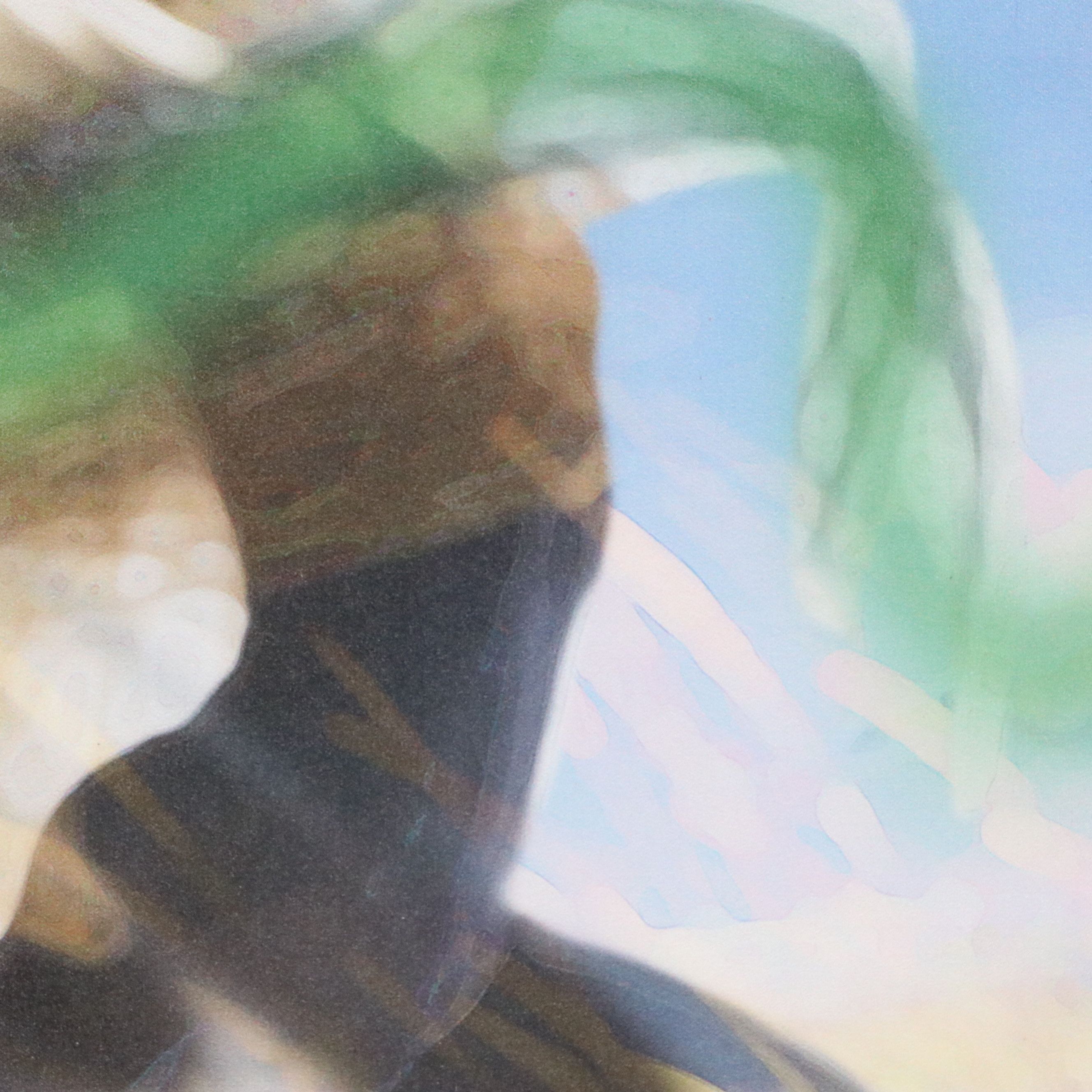 Giclée on Canvas of Woman Dancing in Sunlit Field, 21st Century