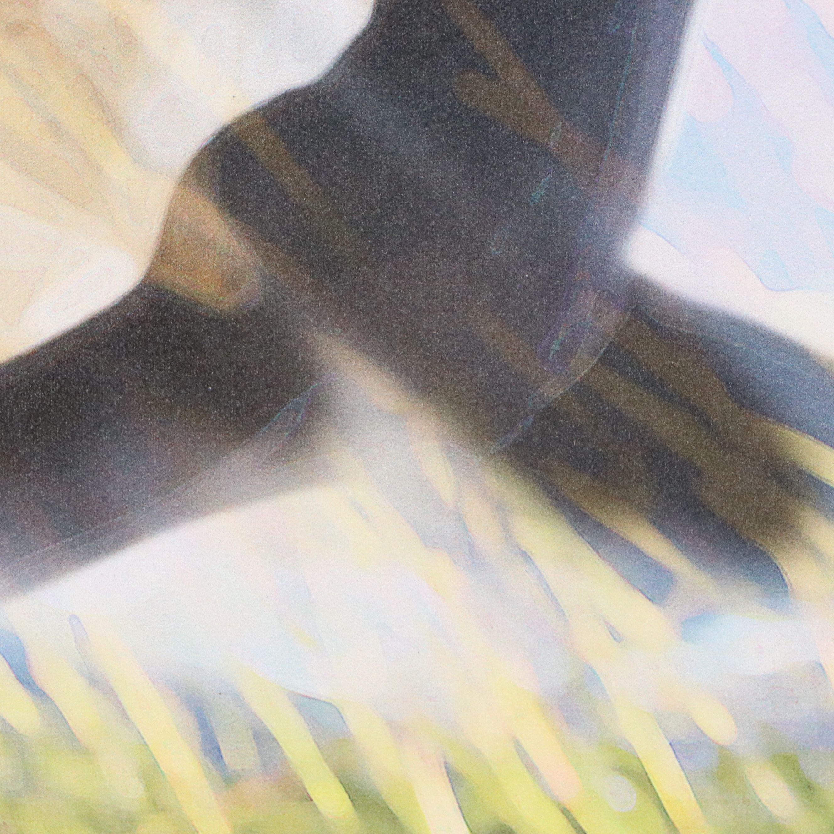 Giclée on Canvas of Woman Dancing in Sunlit Field, 21st Century