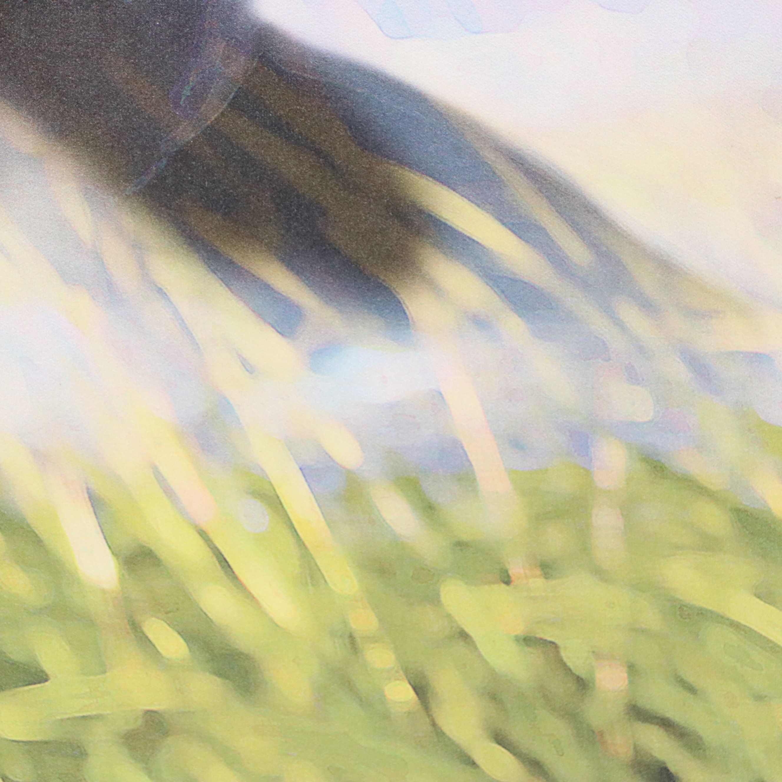 Giclée on Canvas of Woman Dancing in Sunlit Field, 21st Century