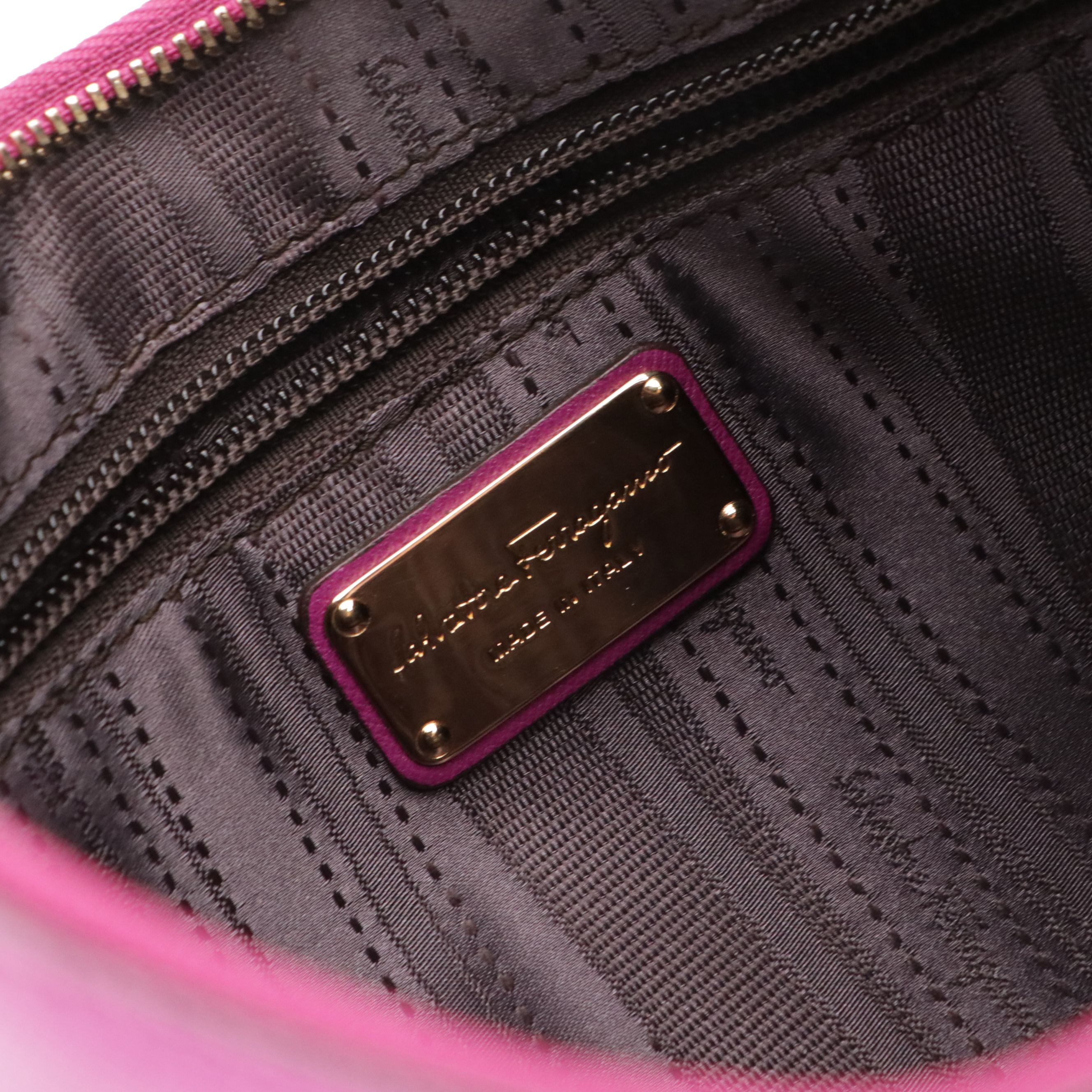 Salvatore Ferragamo Romano Hobo Shoulder Bag in Magenta Saffiano Leather