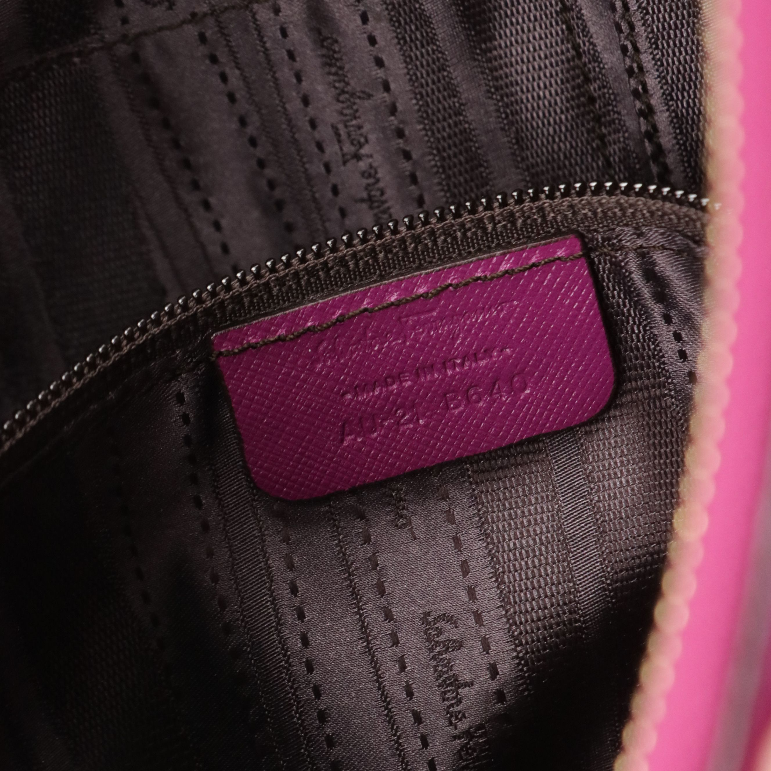 Salvatore Ferragamo Romano Hobo Shoulder Bag in Magenta Saffiano Leather