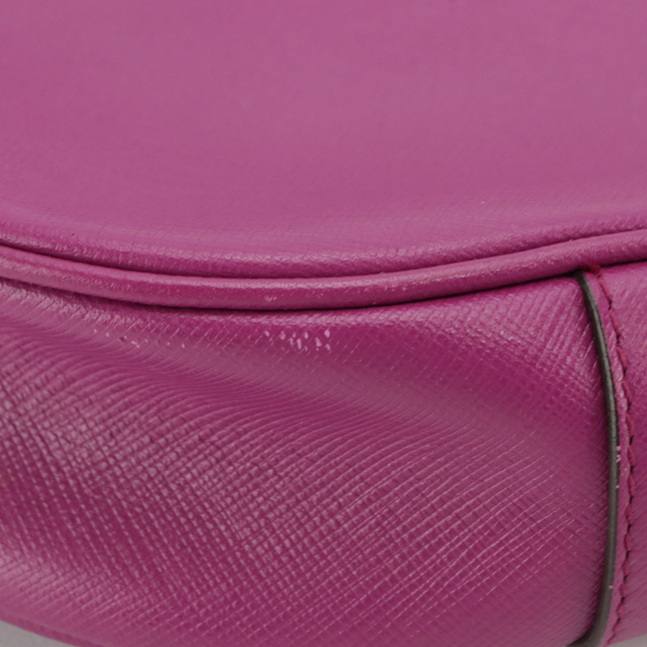 Salvatore Ferragamo Romano Hobo Shoulder Bag in Magenta Saffiano Leather