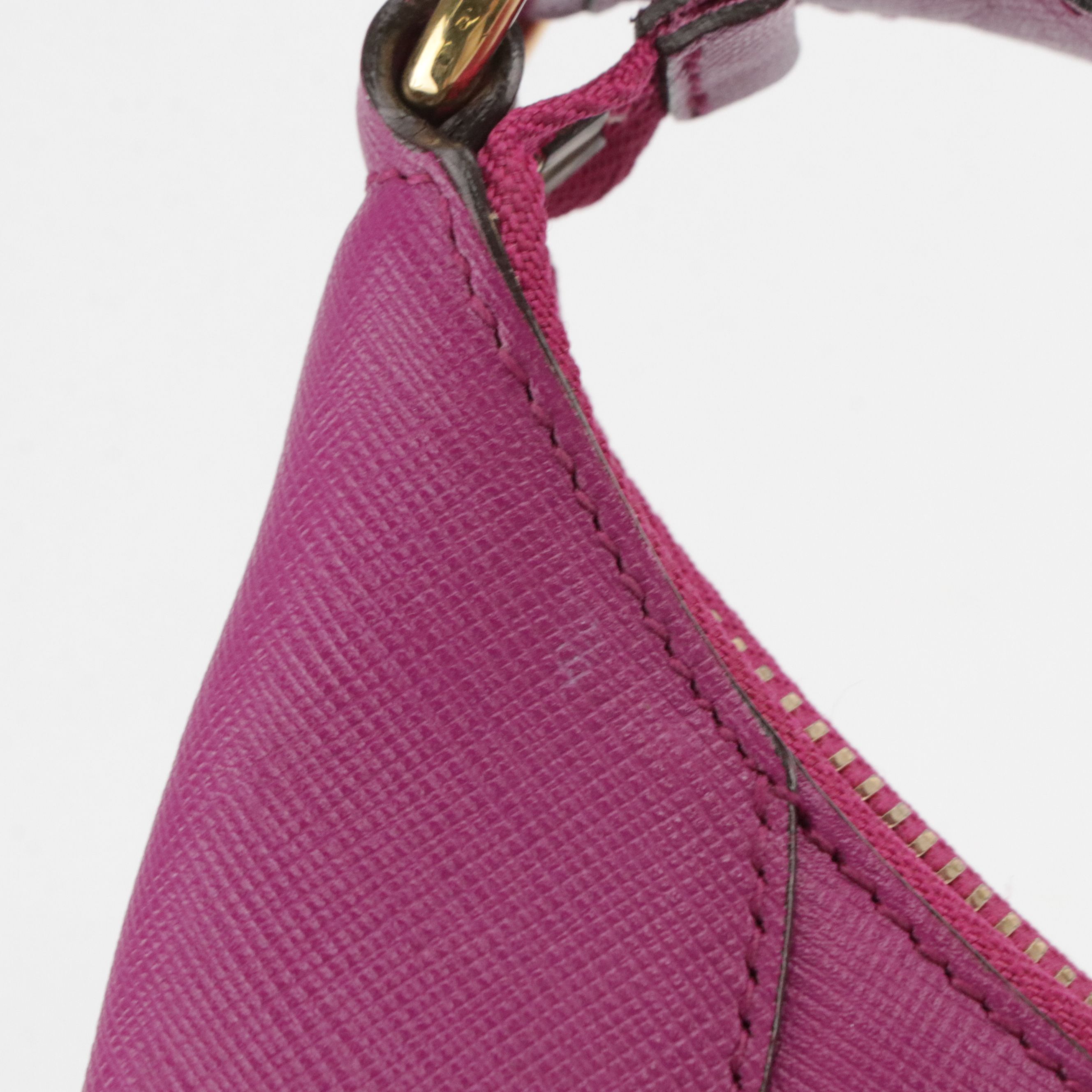 Salvatore Ferragamo Romano Hobo Shoulder Bag in Magenta Saffiano Leather