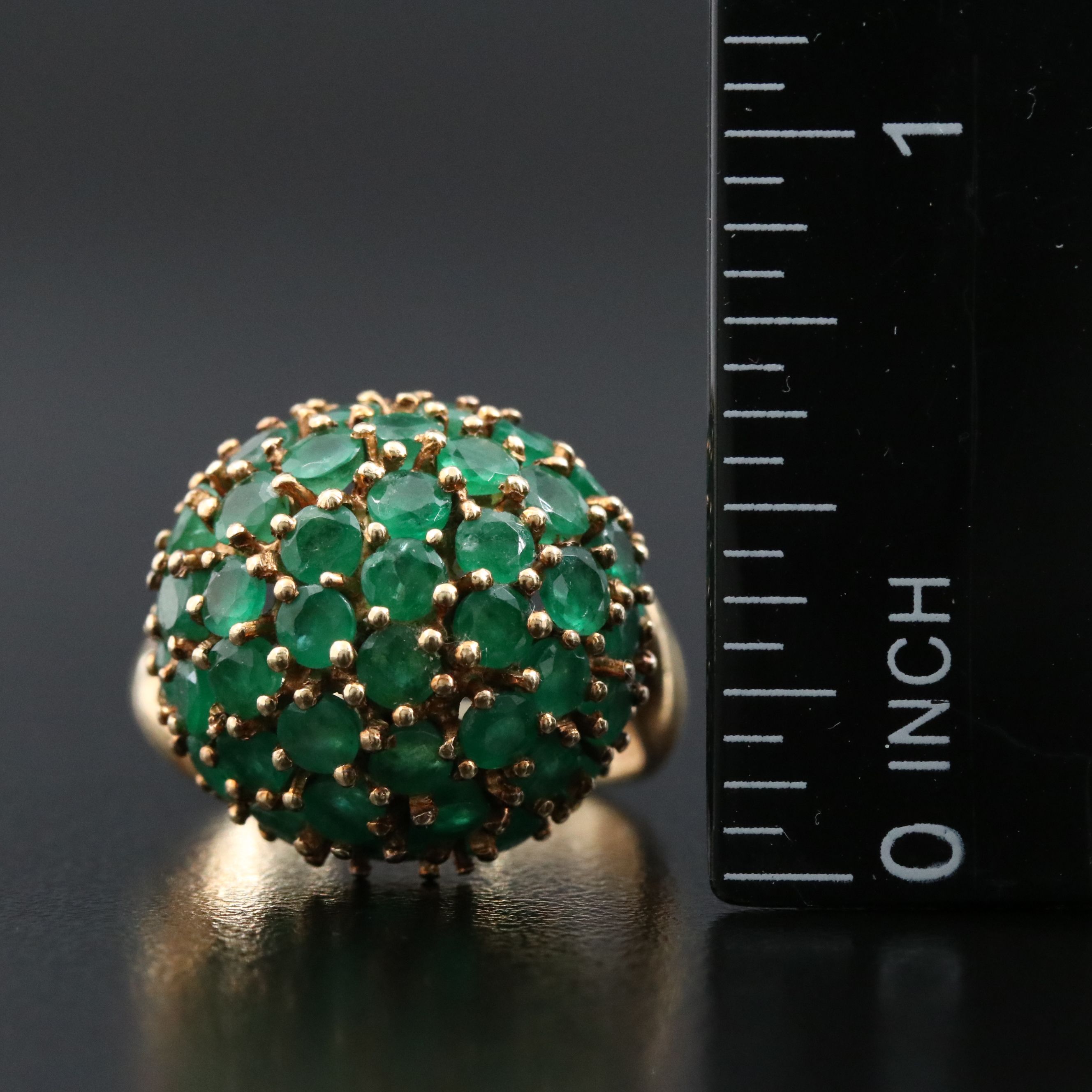 14K Emerald Dome Ring