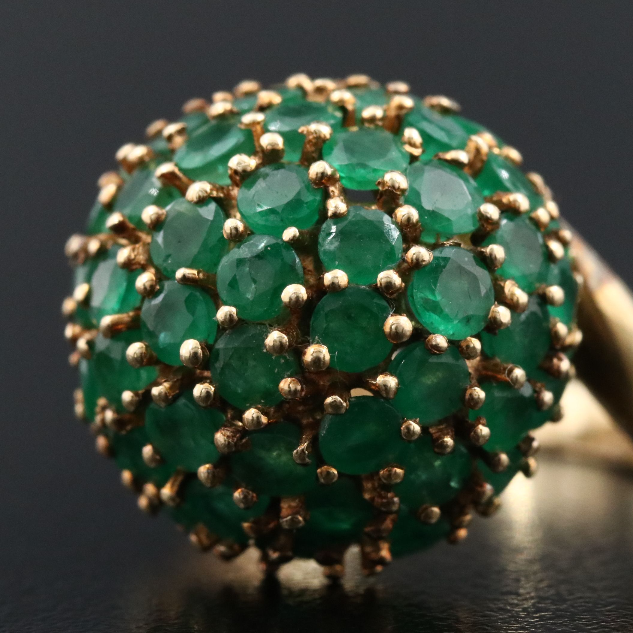 14K Emerald Dome Ring