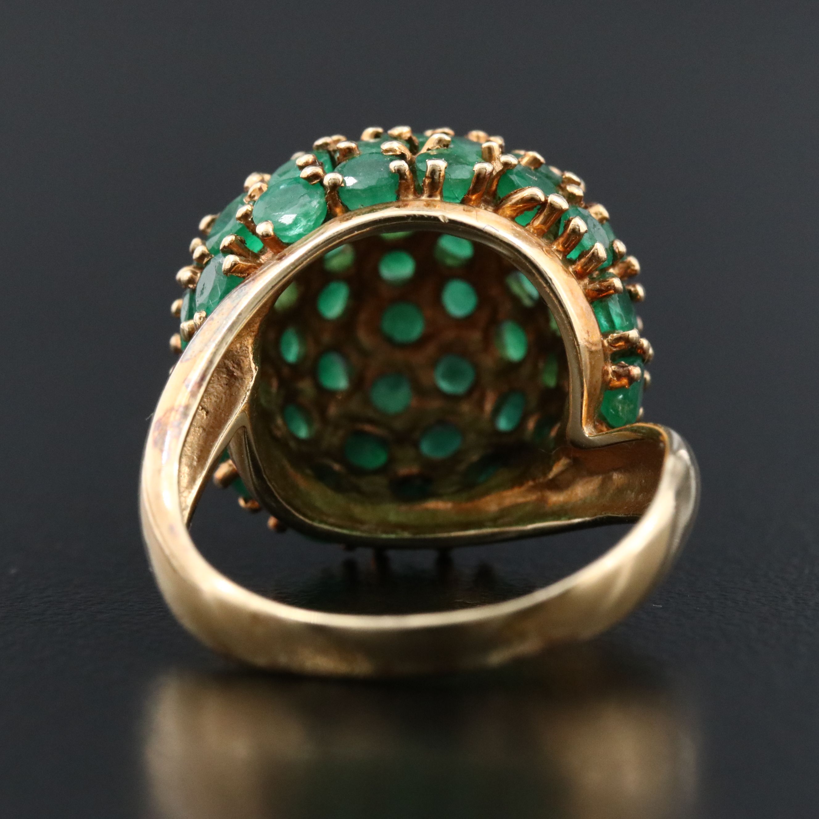 14K Emerald Dome Ring