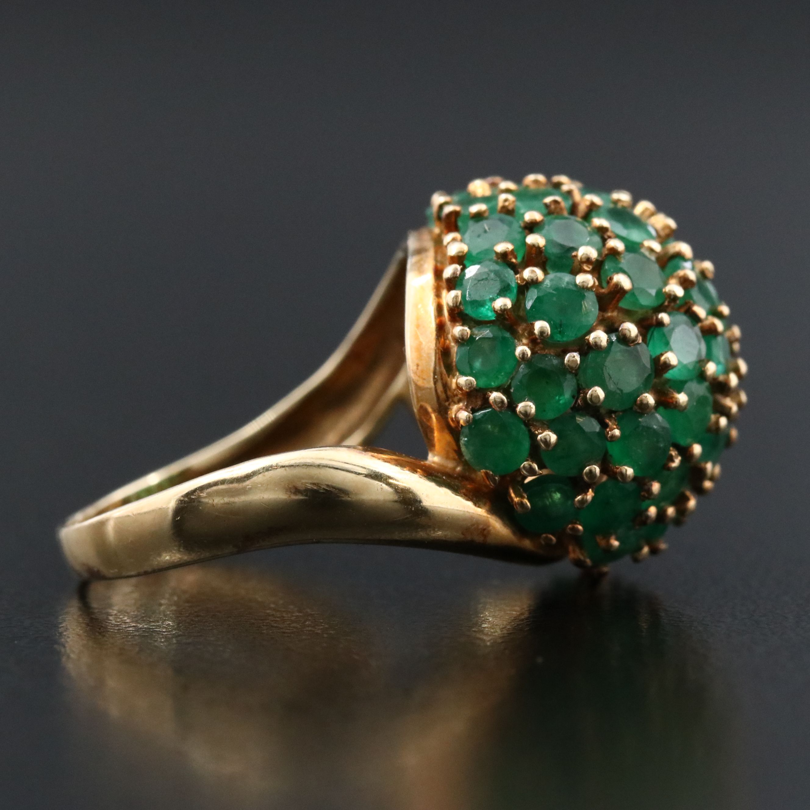14K Emerald Dome Ring