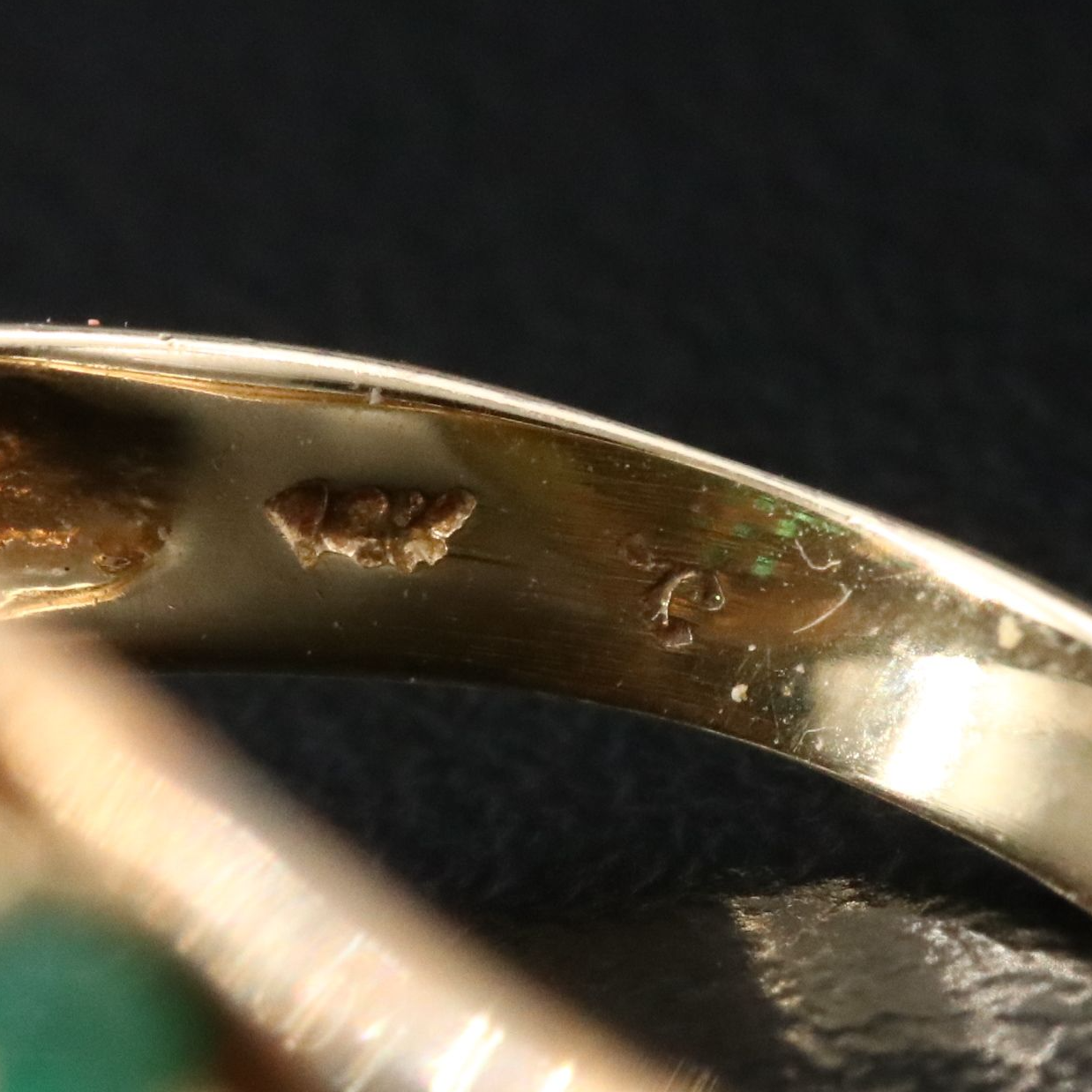 14K Emerald Dome Ring