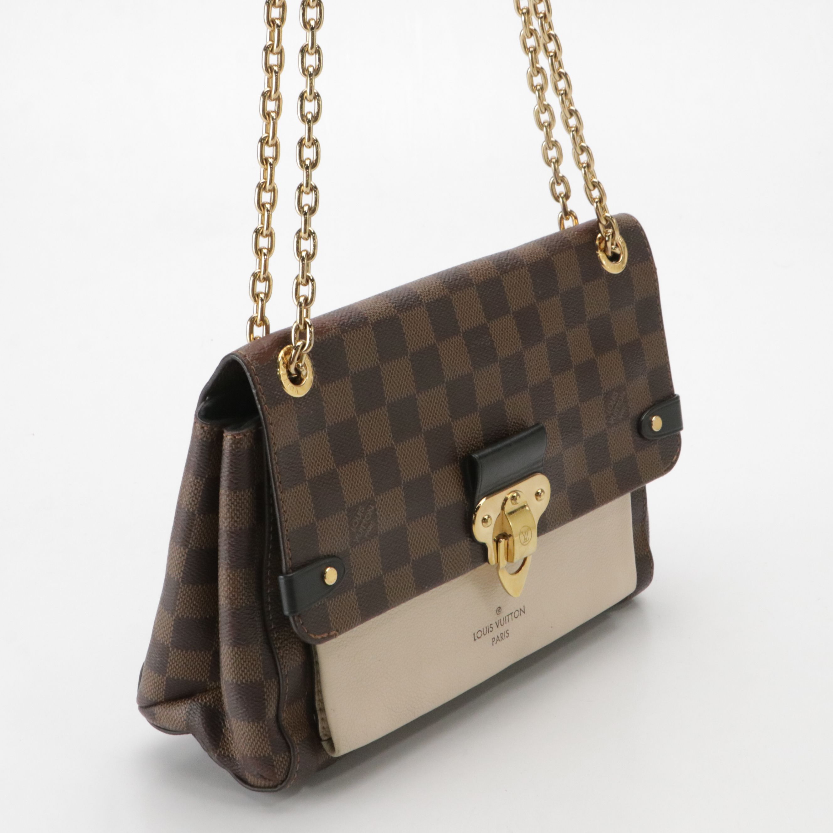 Louis Vuitton Vavin PM Chain Strap Bag in Damier Ebene Canvas & Calfskin Leather